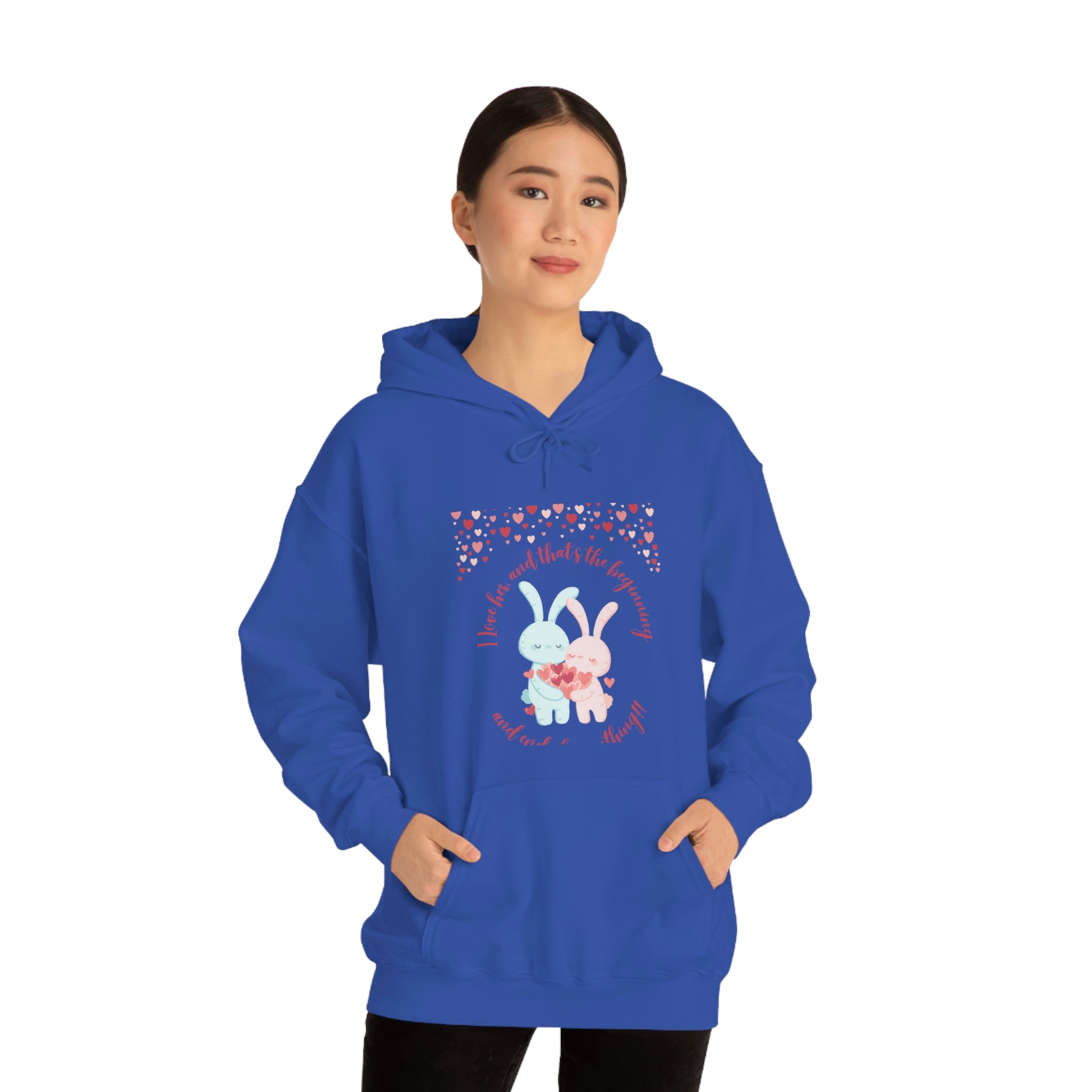 The I Love Her U & Me Unisex Heavy Blend™ Hooded Sweatshirt