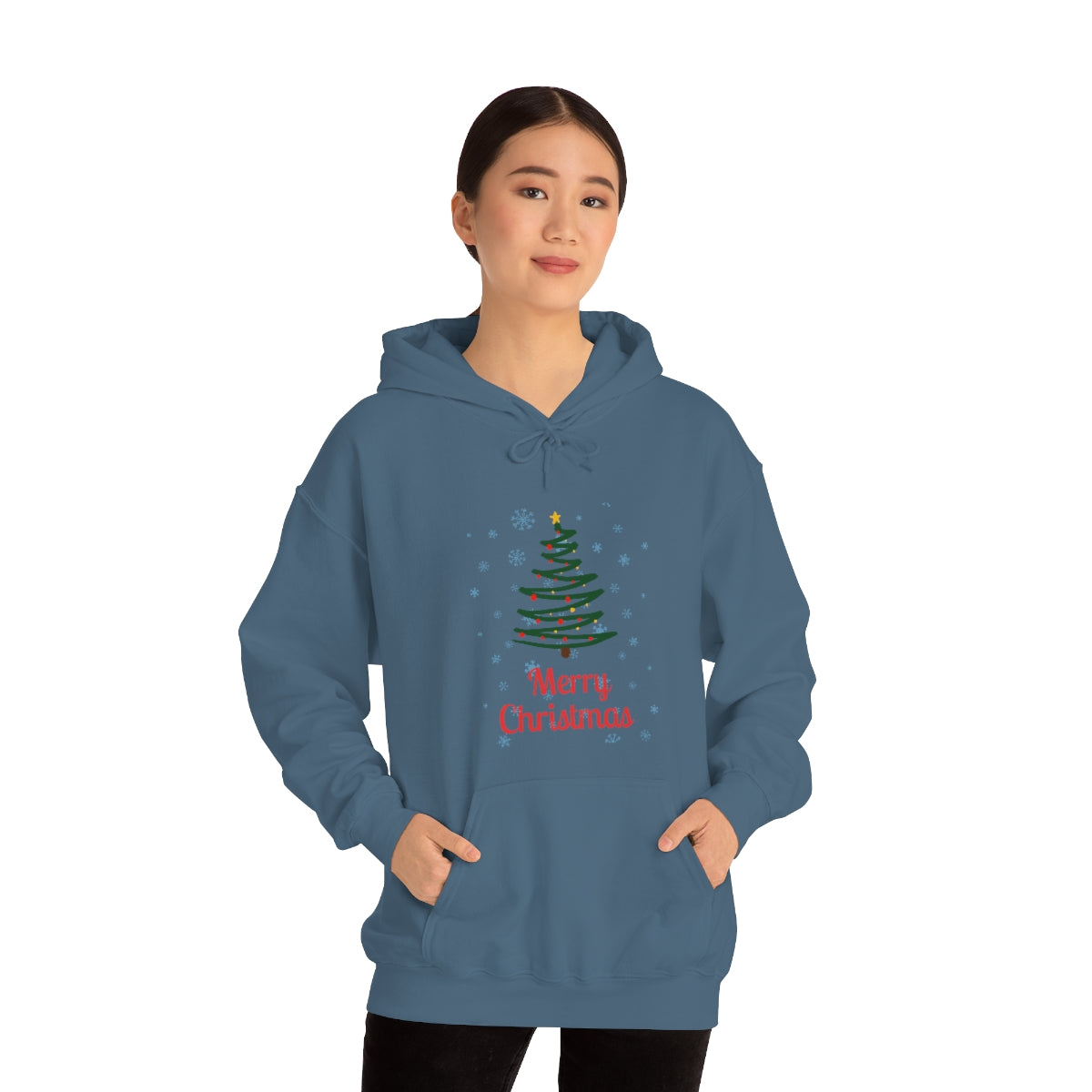 Merry Christmas Tree Unisex Heavy Blend™ Hooded Sweatshirt