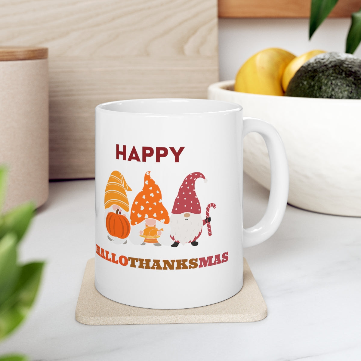 Happy Hallothanksmas Ceramic Mug 11oz