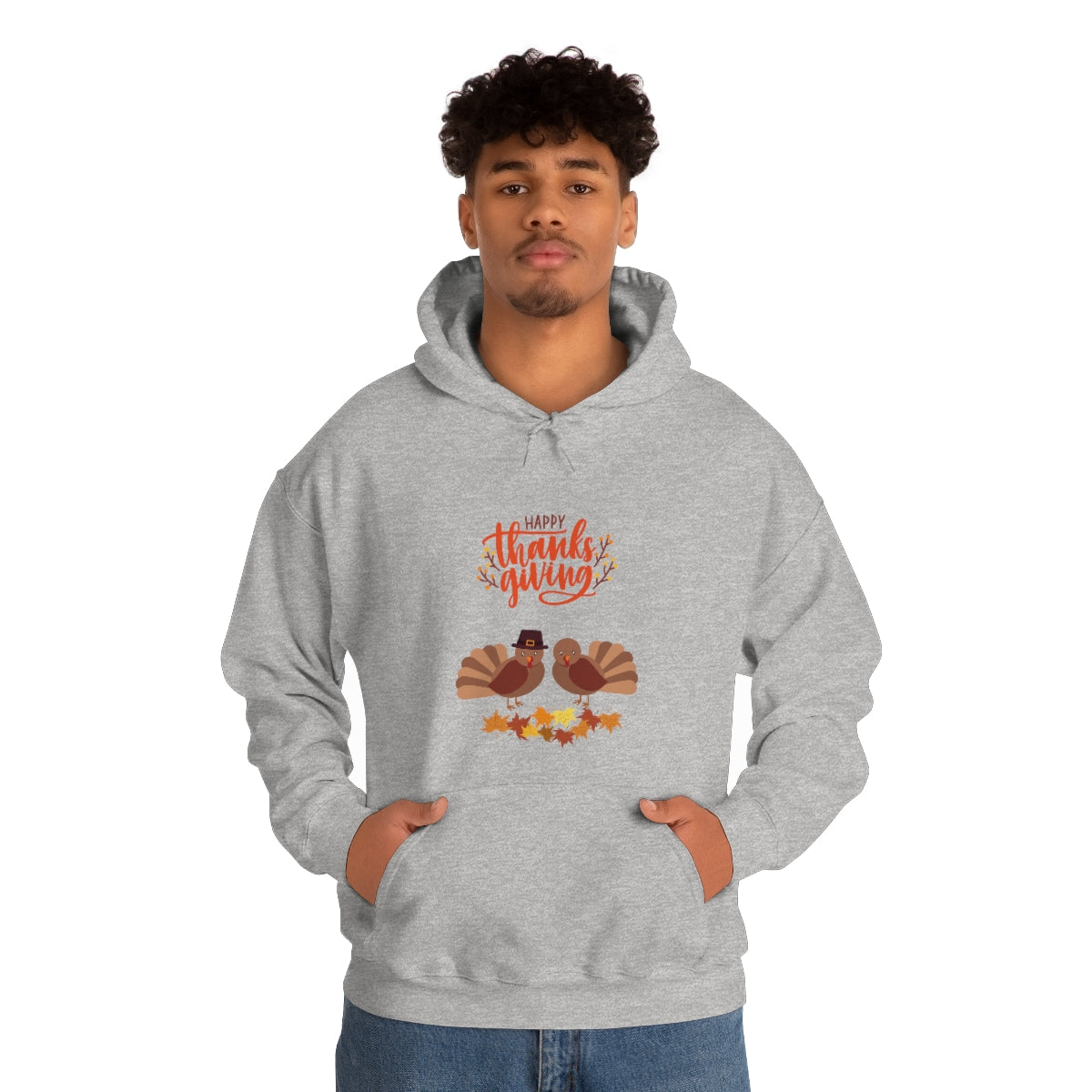 Cute Thanksgiving Turkey Pilgrims Unisex Heavy Blend™ Hooded Sweatshirt