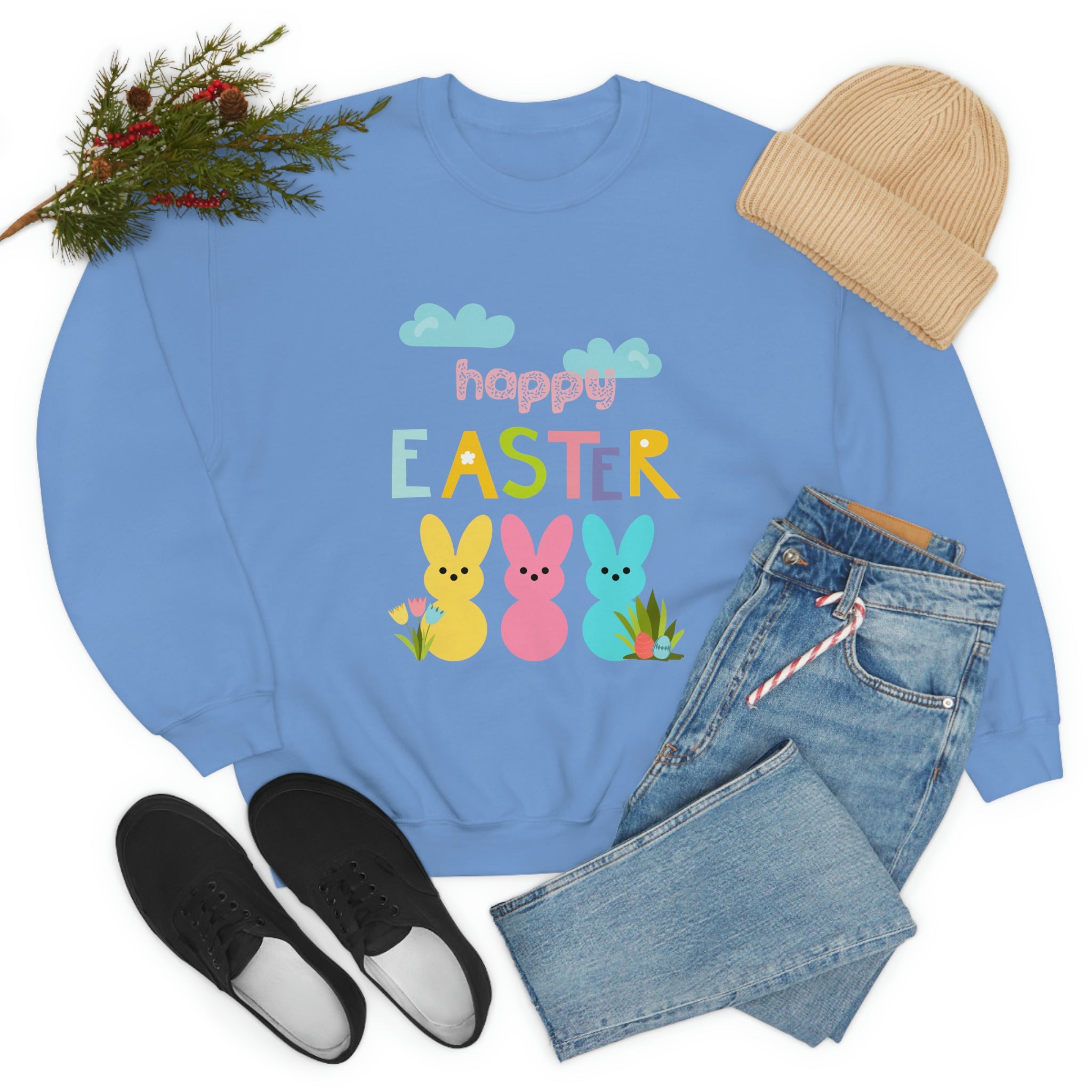 Happy Easter Bunny Unisex Heavy Blend™ Crewneck Sweatshirt