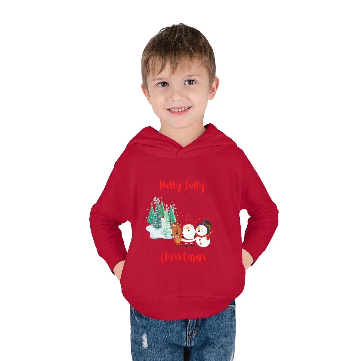Holly Jolly Christmas Toddler Pullover Fleece Hoodie