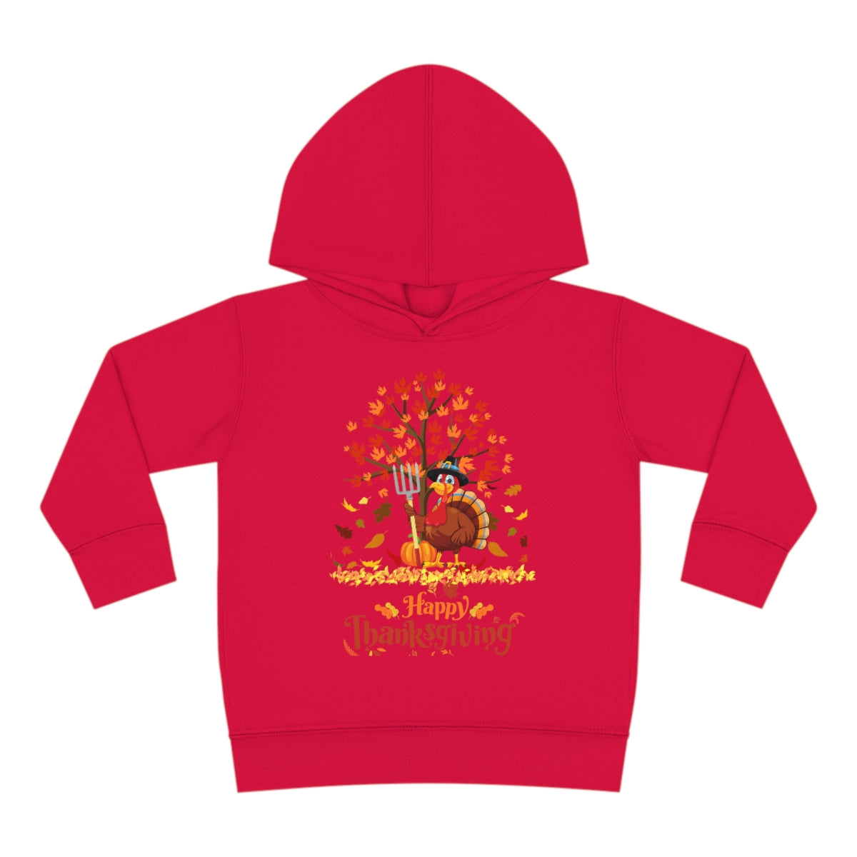 Happy Thanksgiving Turkey Pilgrim Toddler Pullover Fleece Hoodie