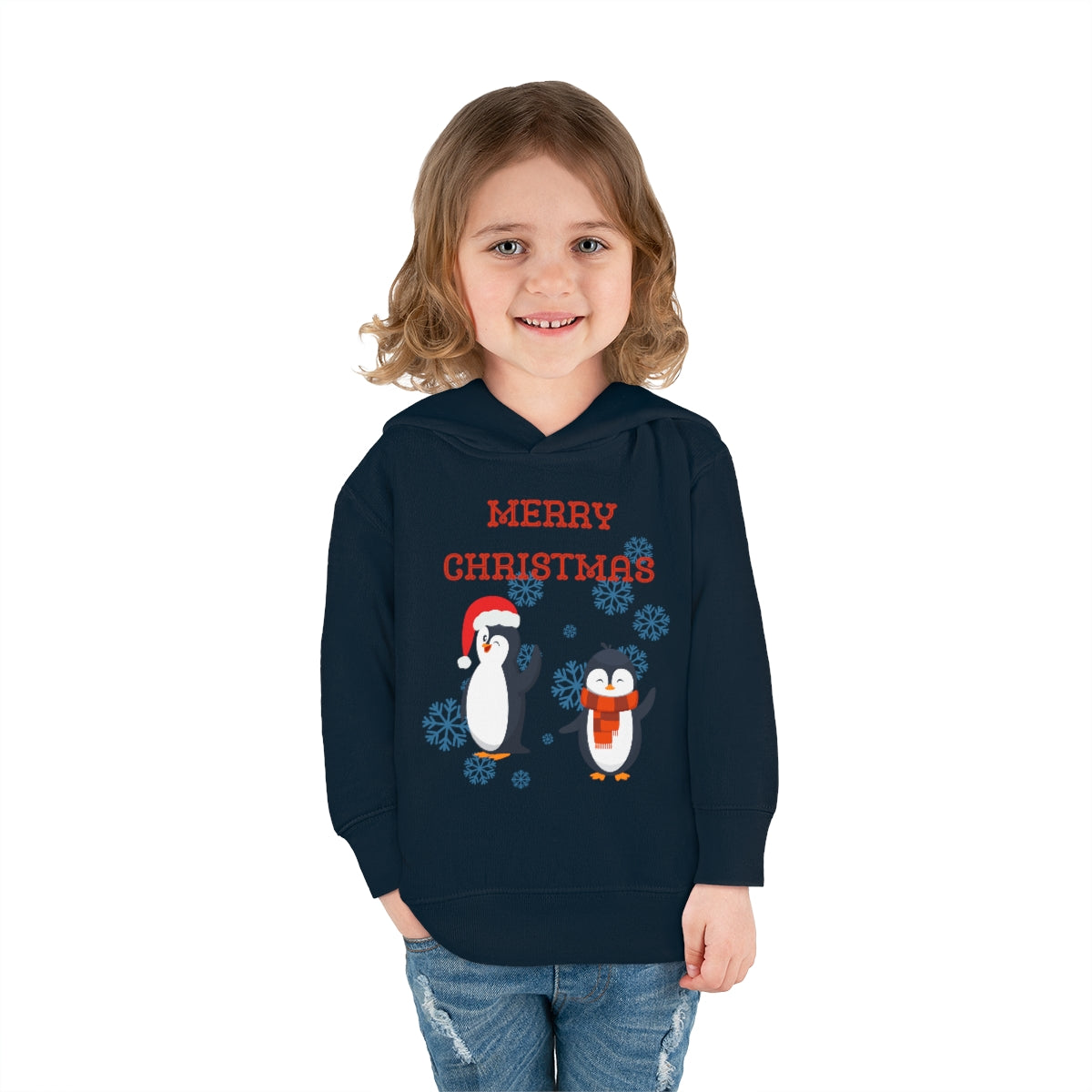 Penguins Merry Christmas Toddler Pullover Fleece Hoodie