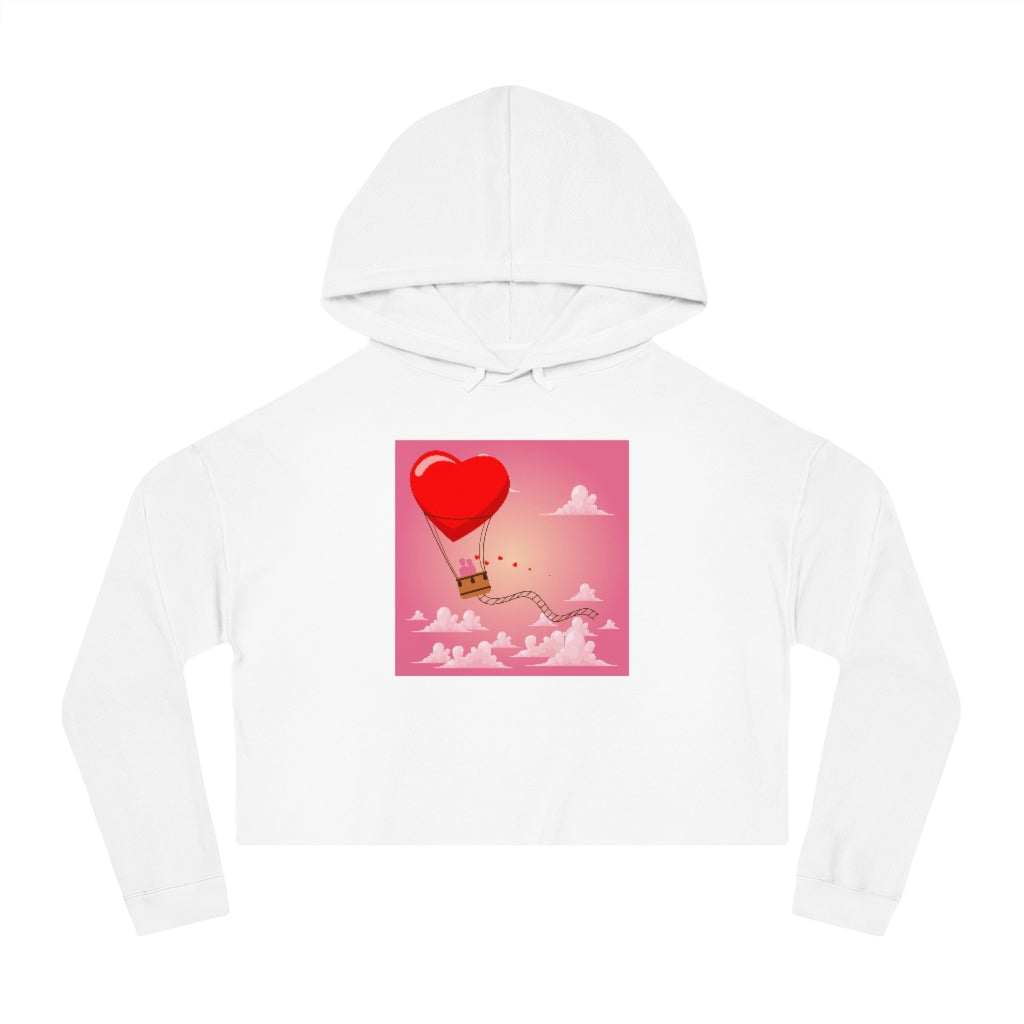 Happy Valentine's Day Women’s Cropped Hooded Sweatshirt