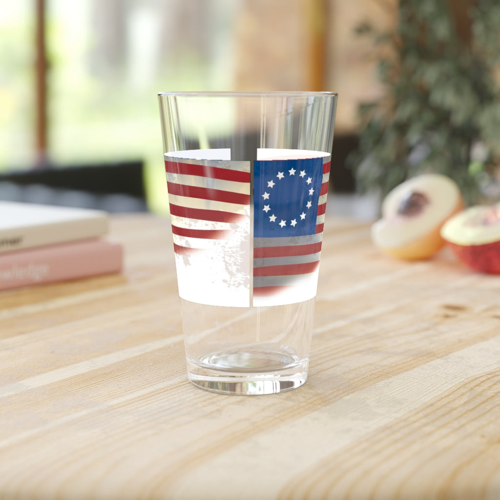 US Flag Pint Glass, 16oz