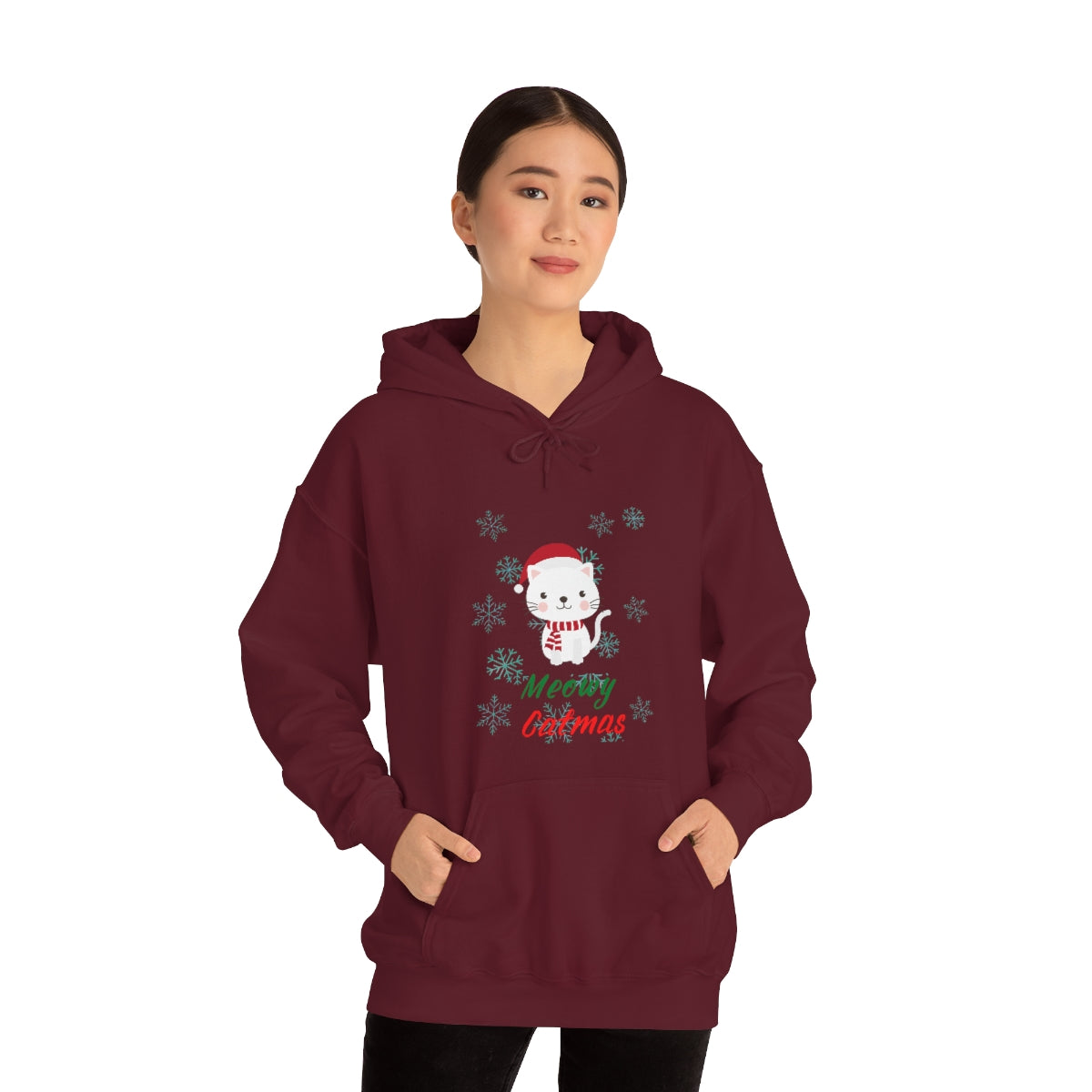 Meowy Catmas Unisex Heavy Blend™ Hooded Sweatshirt