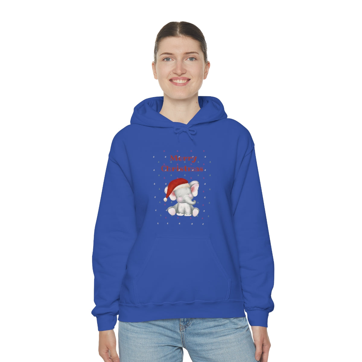 Cute Christmas Elephant Unisex Heavy Blend™ Hooded Sweatshirt