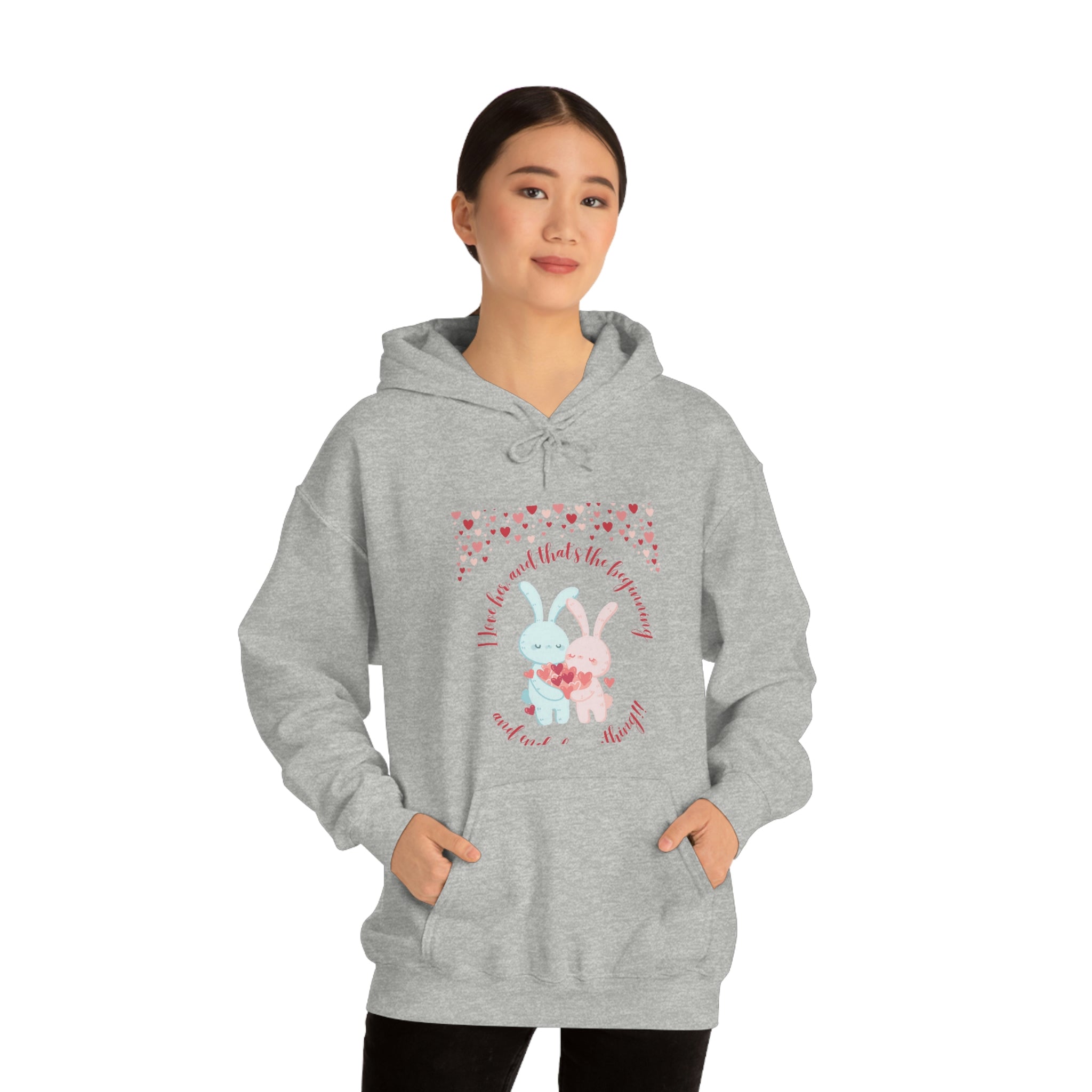 The I Love Her U & Me Unisex Heavy Blend™ Hooded Sweatshirt