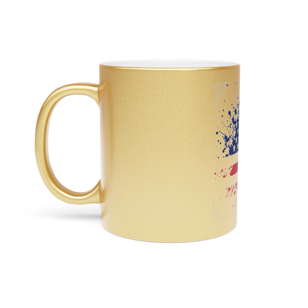 Old Glory Metallic Mug (Silver / Gold)