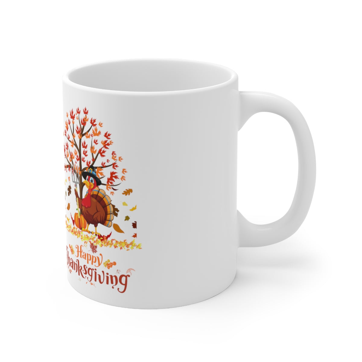 Happy Thanksgiving Turkey Pilgrim Ceramic Mug 11oz