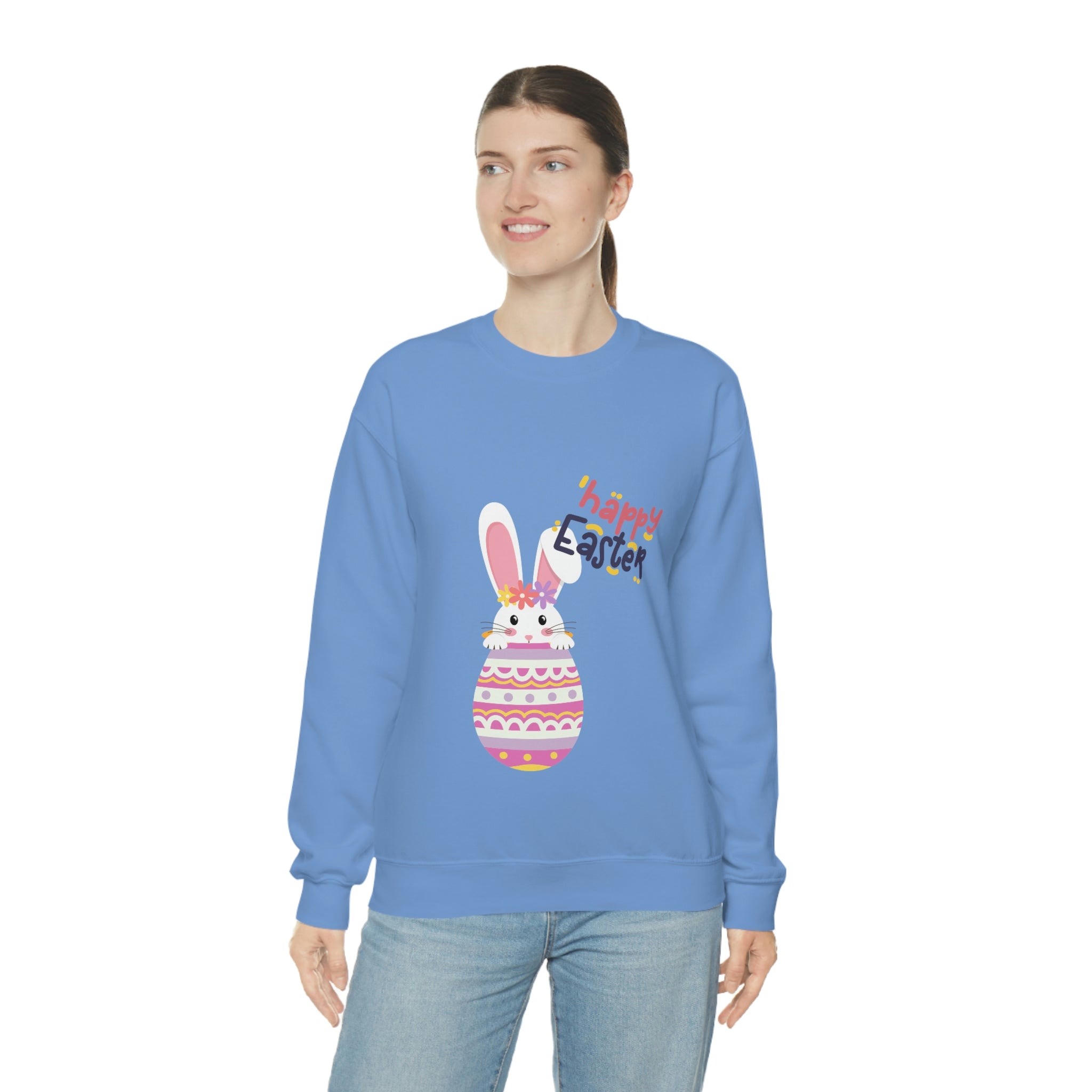 Happy Easter Day Bunny Unisex Heavy Blend™ Crewneck Sweatshirt