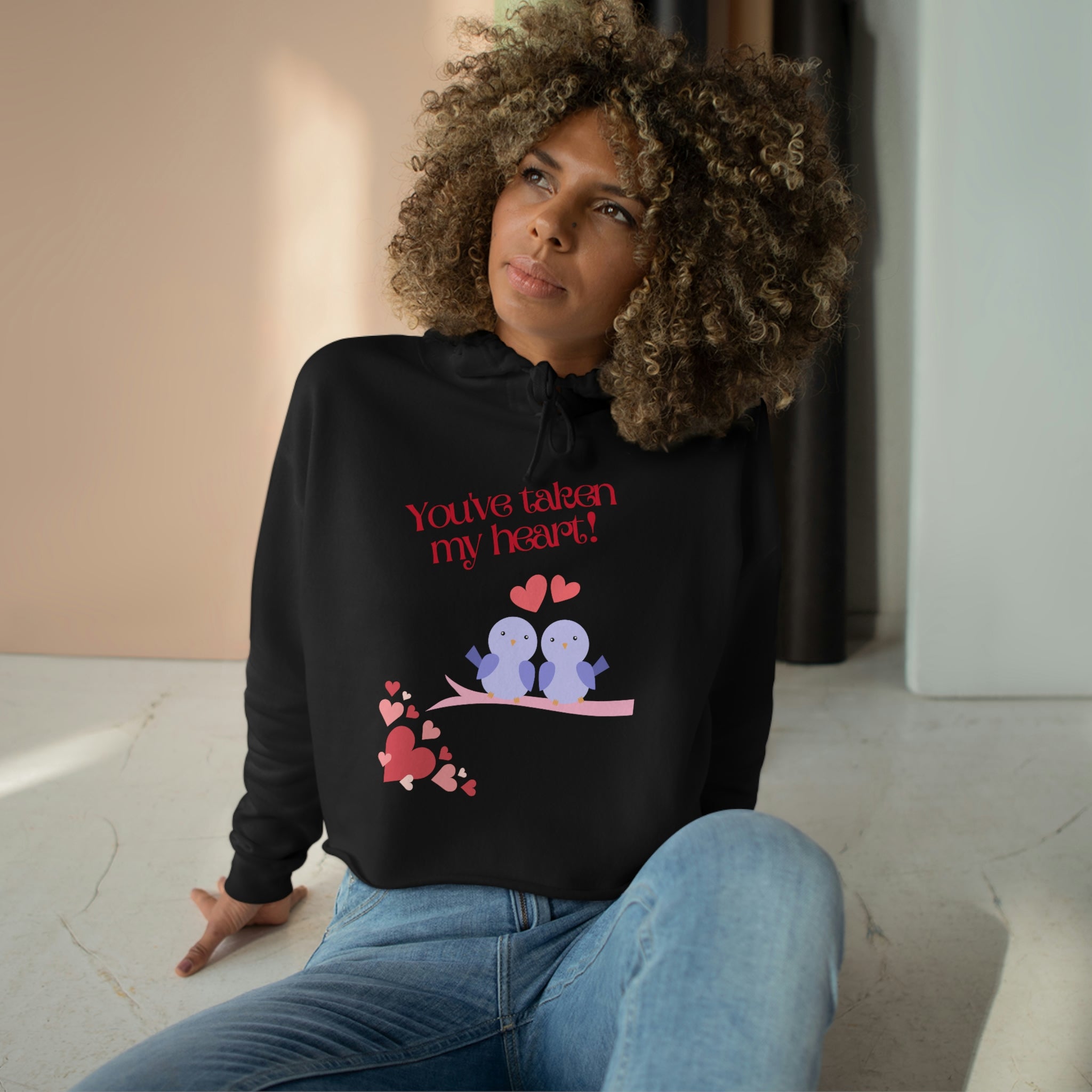 You've Taken My Heart! Crop Hoodie