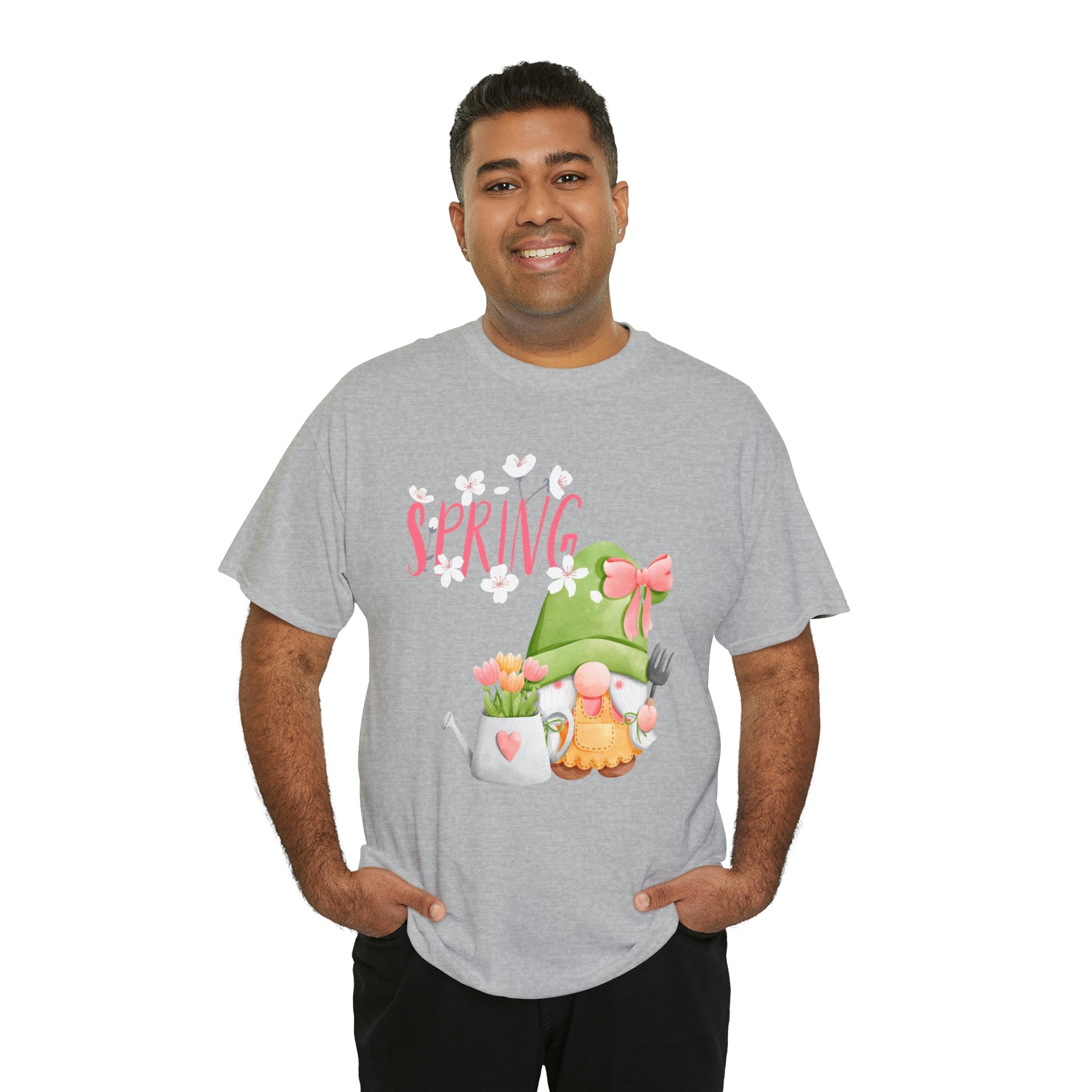 Gnome Happy Spring Unisex Heavy Cotton Tee