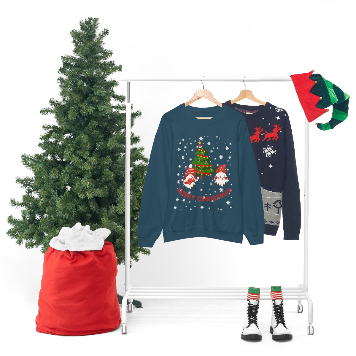 Merry & Bright Holidays Christmas Unisex Heavy Blend™ Crewneck Sweatshirt