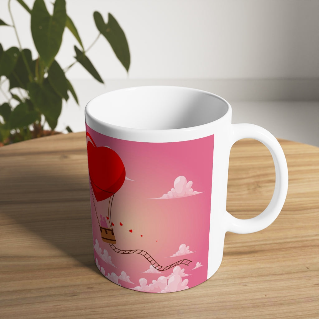 Happy Valentine's Day White Ceramic Mug, 11oz and 15oz