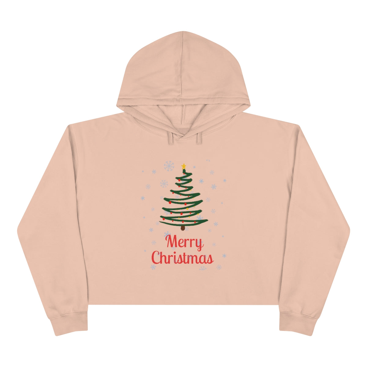 Merry Christmas Tree Crop Hoodie