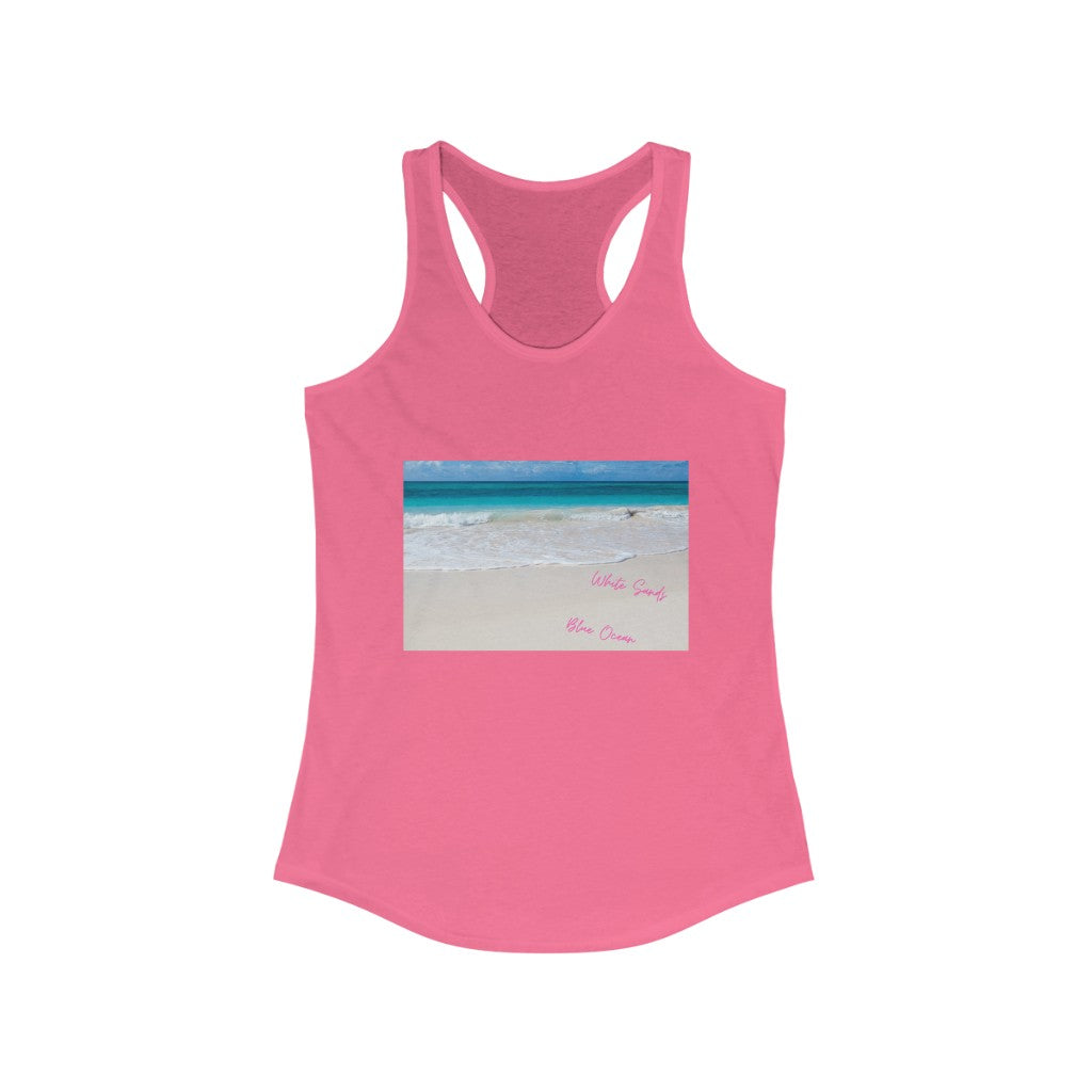 White Sands Blue Ocean Women's Ideal Racerback Tank