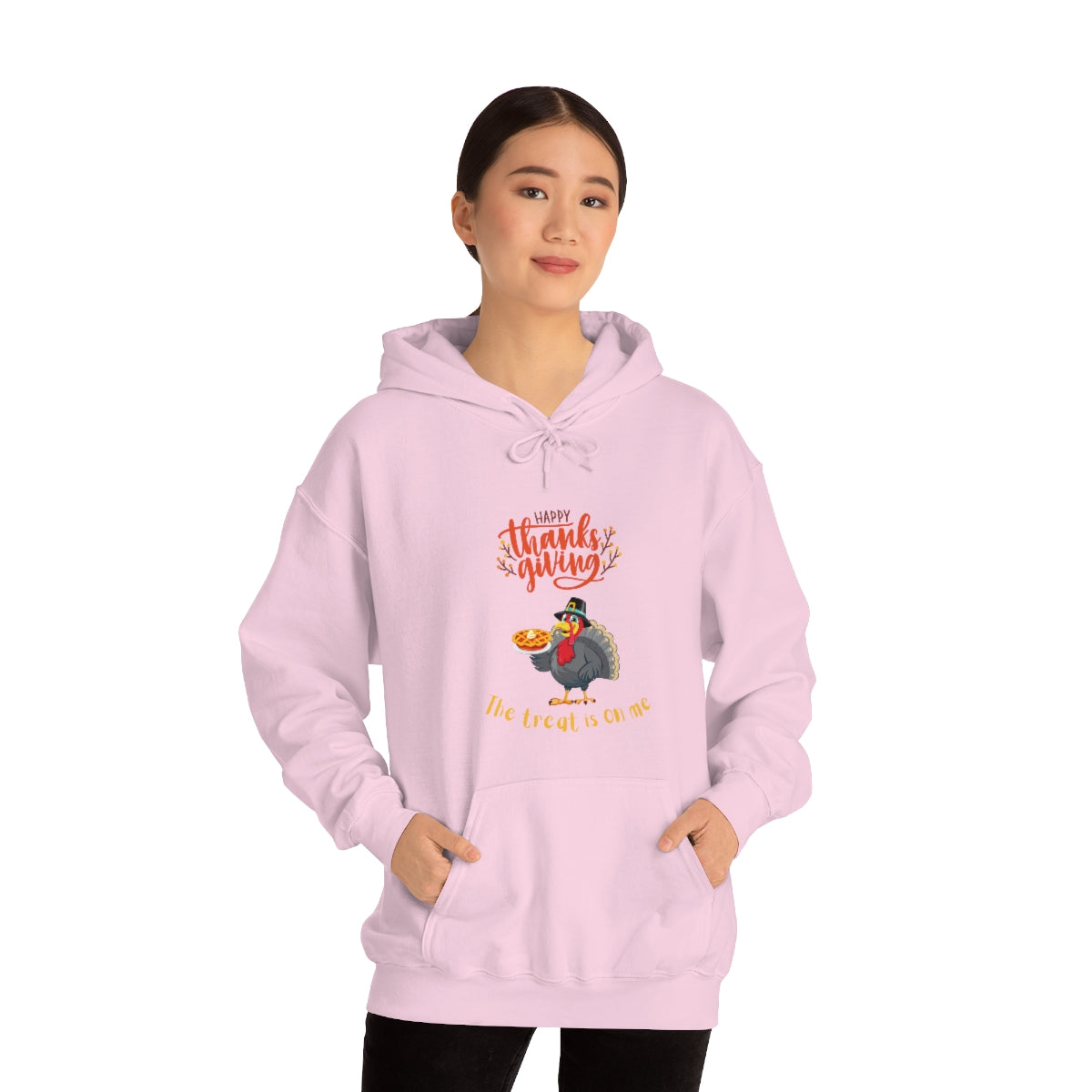 Happy Thanksgiving The Treat Is On Me Unisex Heavy Blend™ Hooded Sweatshirt