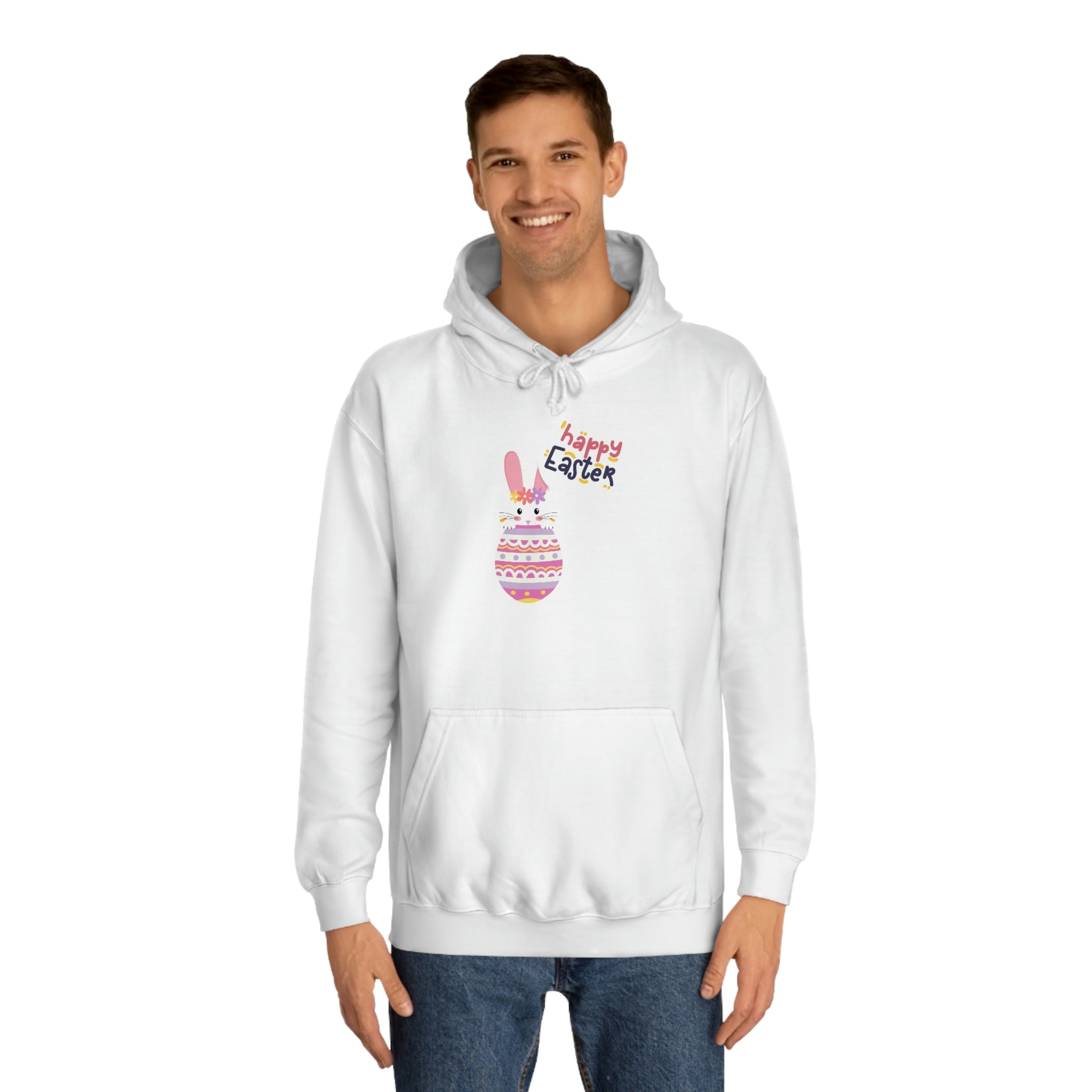 Happy Easter Day Bunny Unisex College Hoodie