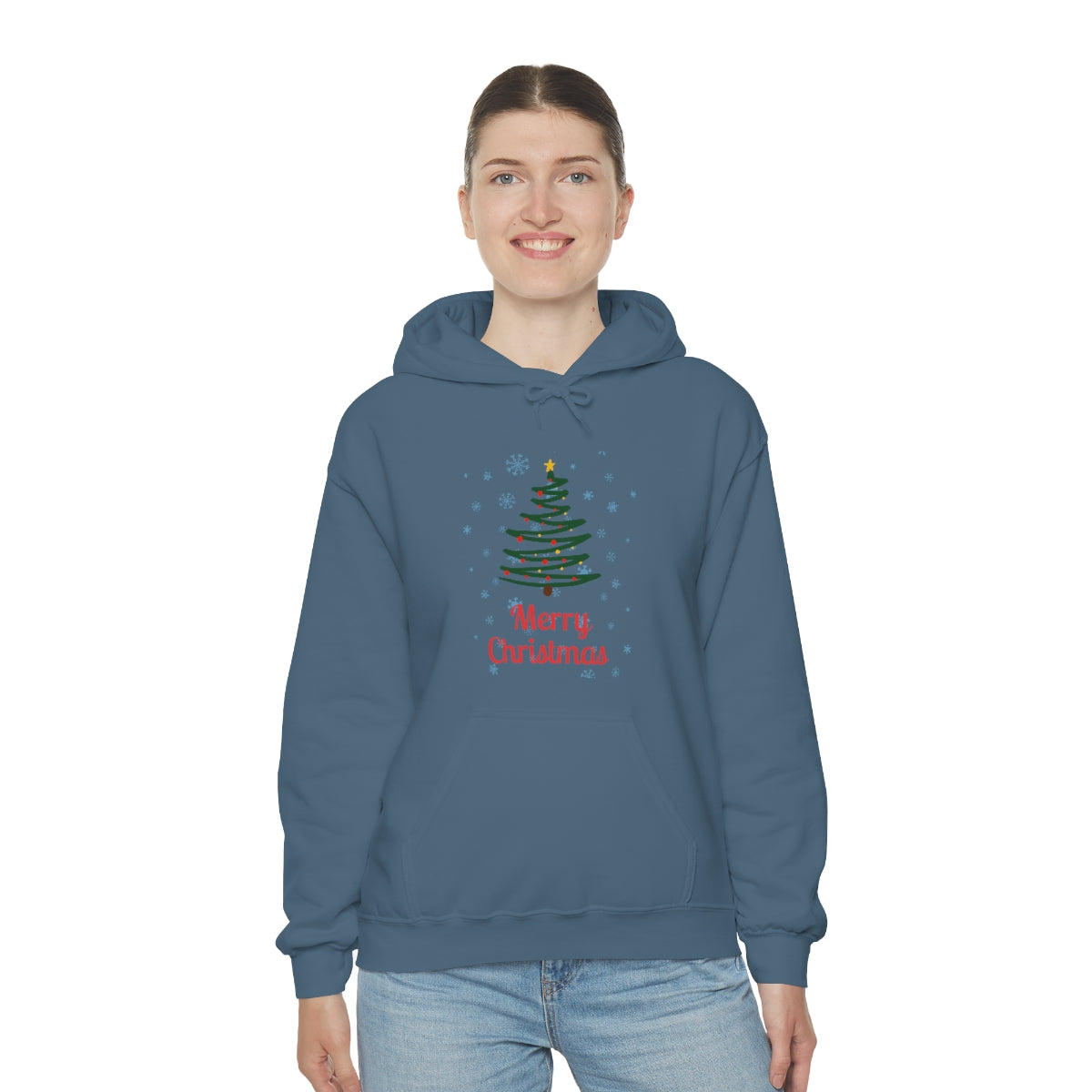 Merry Christmas Tree Unisex Heavy Blend™ Hooded Sweatshirt