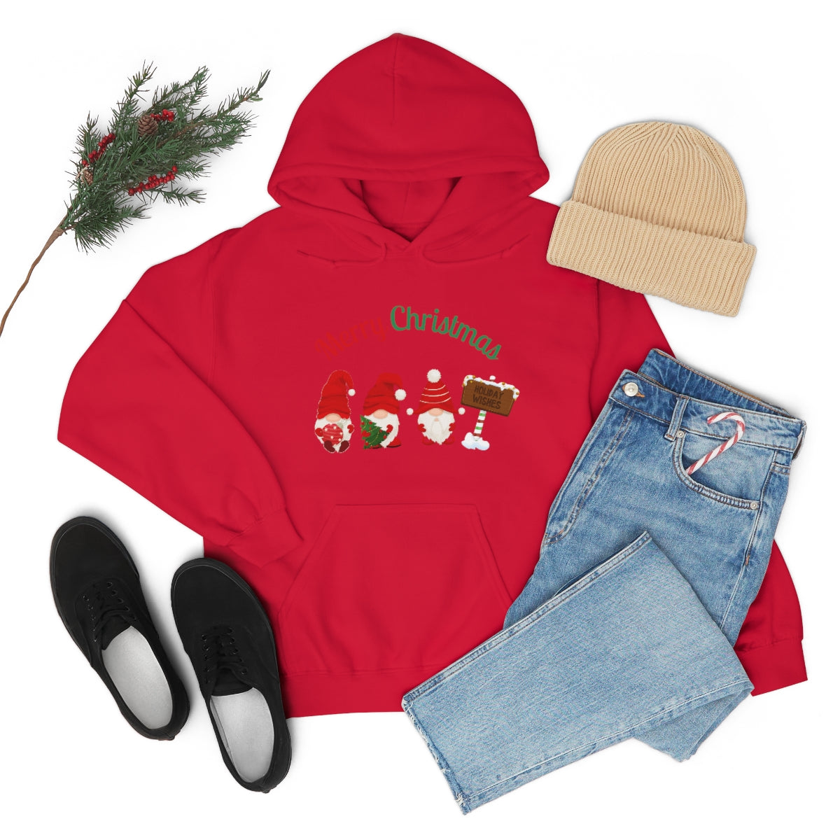 Cute Gnome Merry Christmas Unisex Heavy Blend™ Hooded Sweatshirt