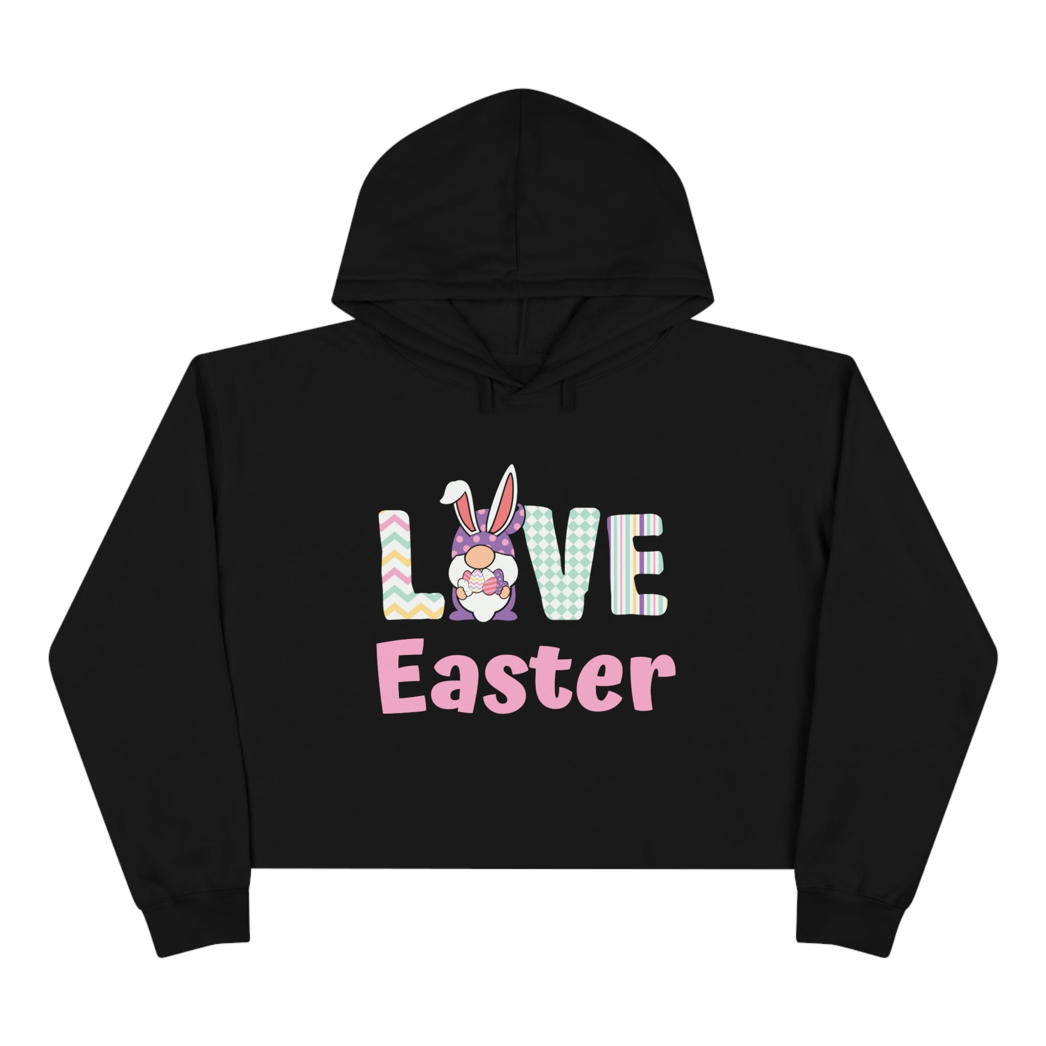 Gnome Love Easter Crop Hoodie