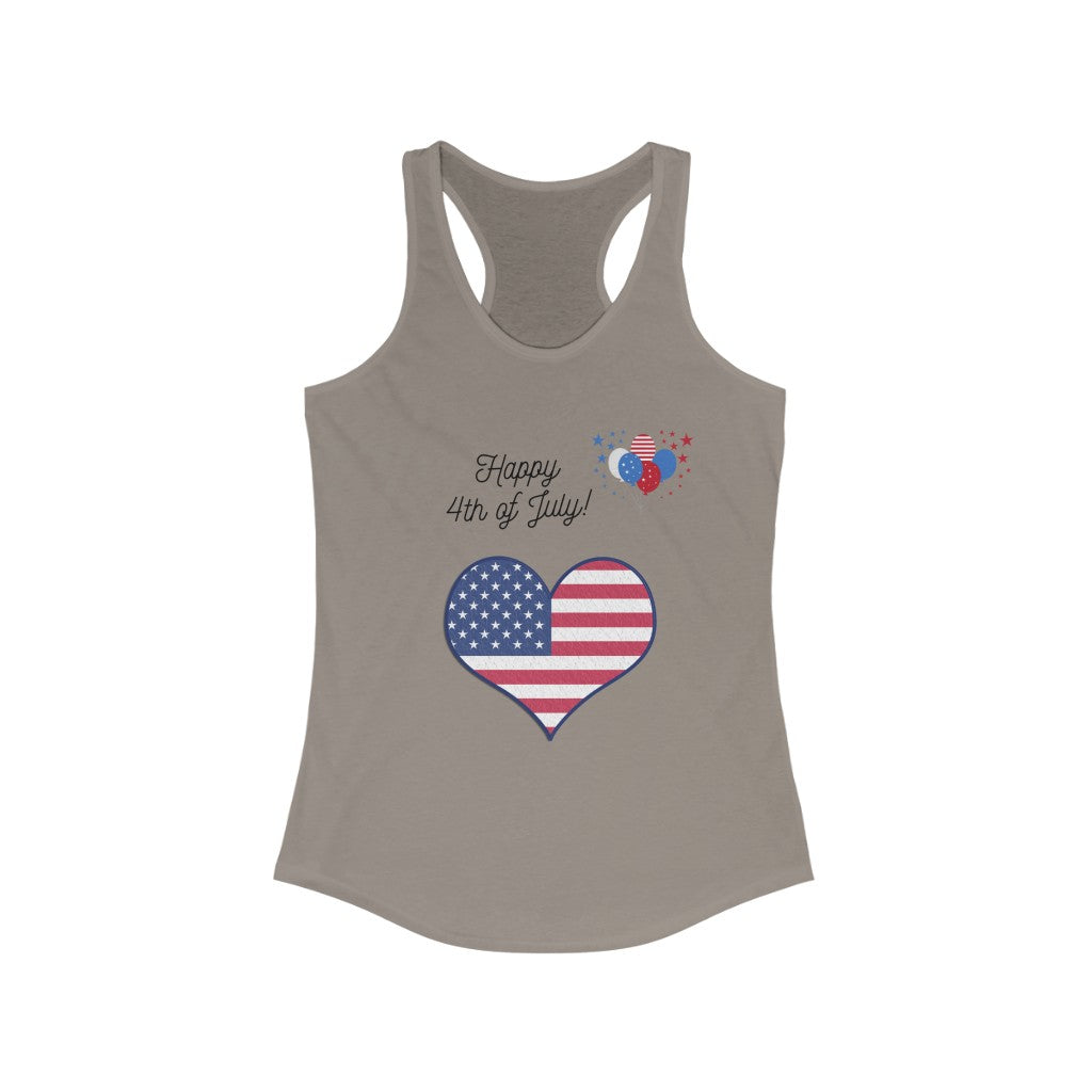 Happy 4th of July Women's Ideal Racerback Tank