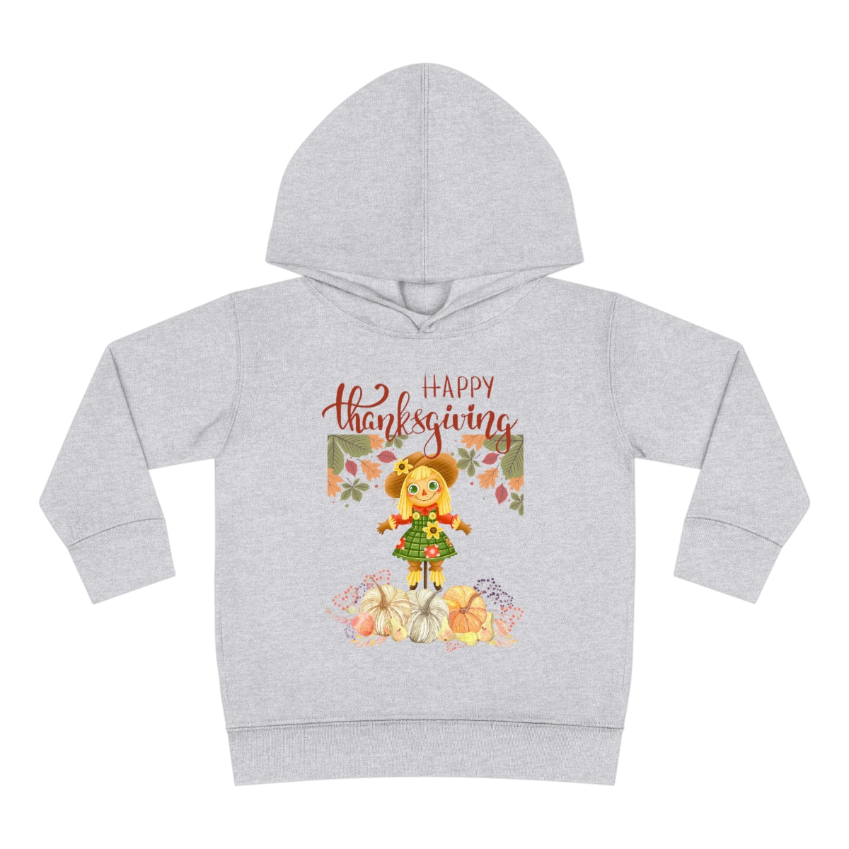 Scarecrow Happy Thanksgiving Toddler Pullover Fleece Hoodie