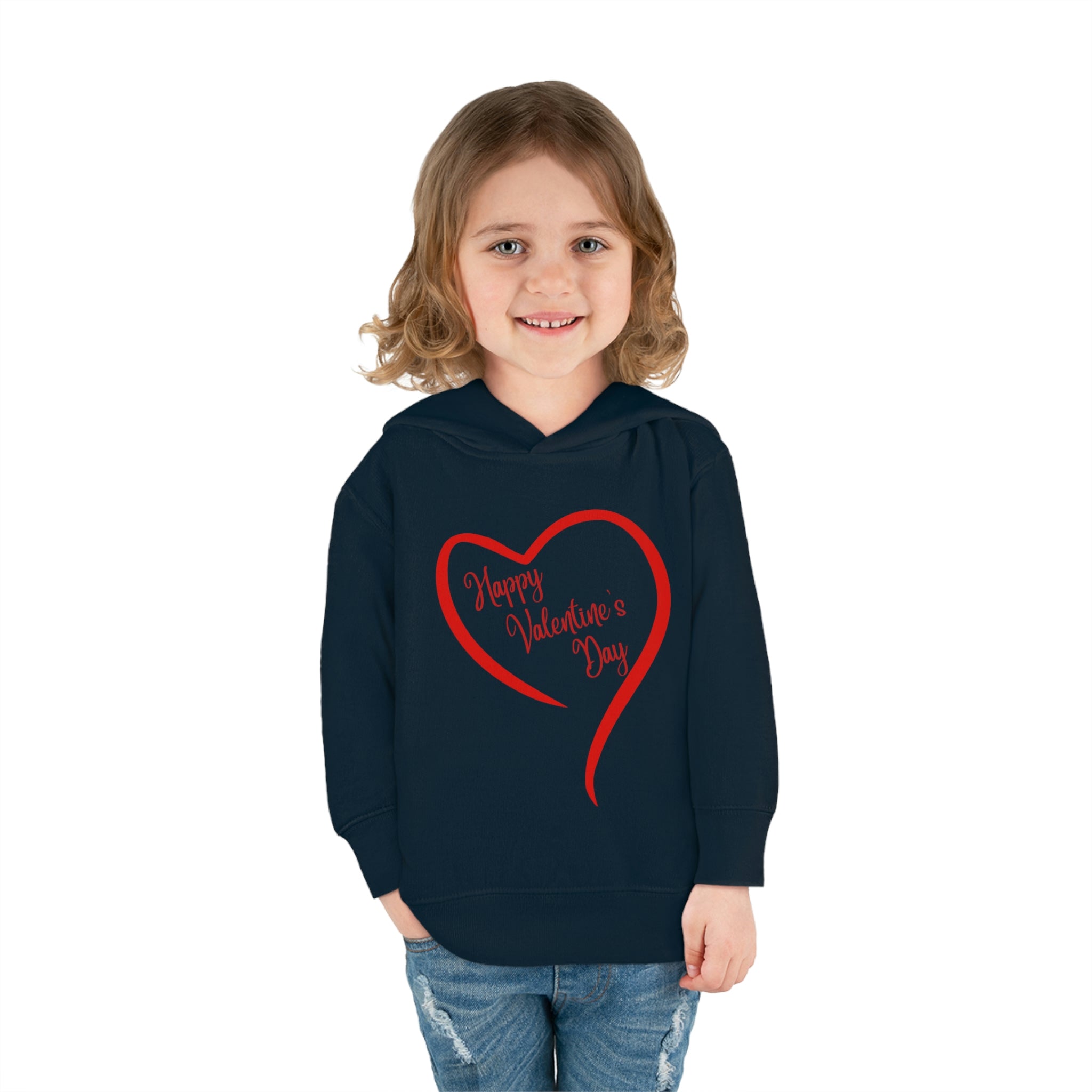 Happy Valentine's Day Toddler Pullover Fleece Hoodie