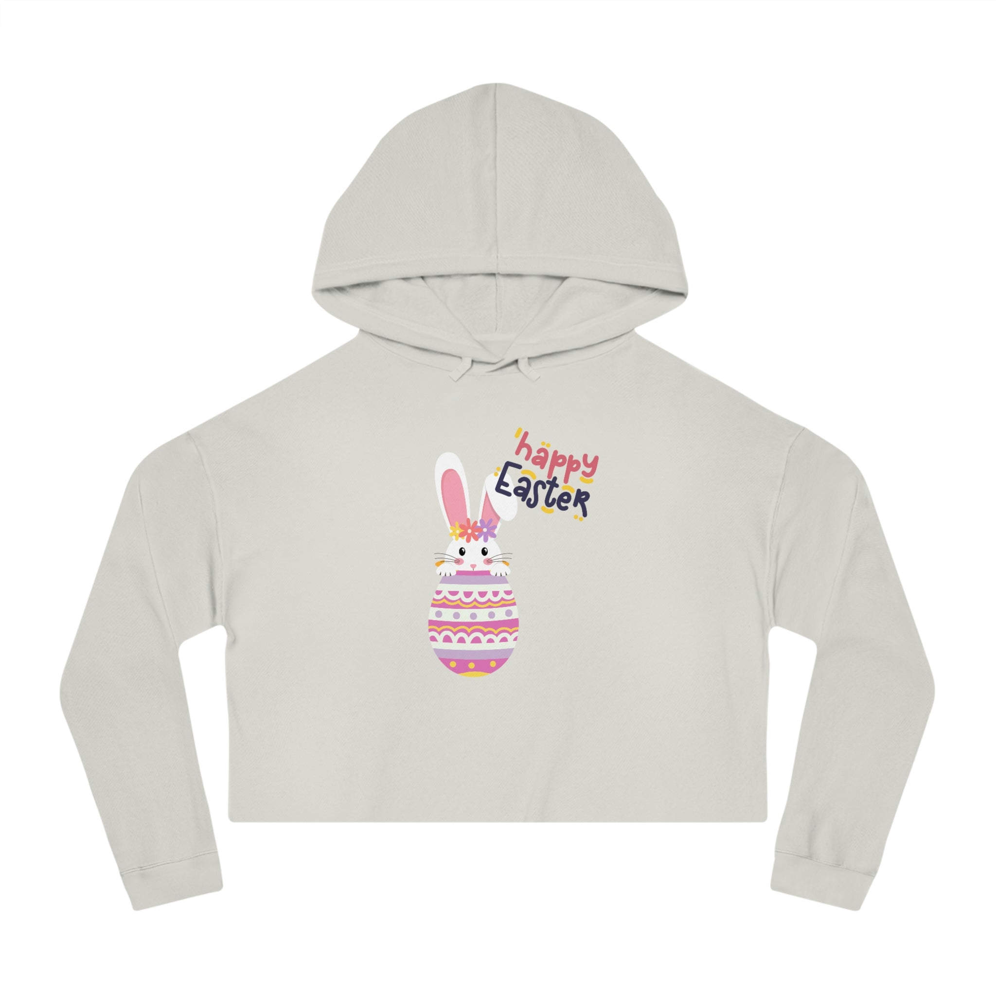 Happy Easter Day Bunny Women’s Cropped Hooded Sweatshirt