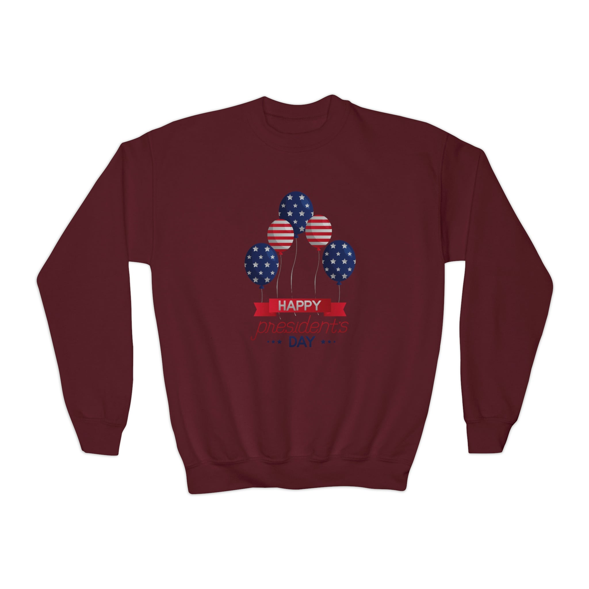 Happy President's Day Stars & Stripe Youth Crewneck Sweatshirt