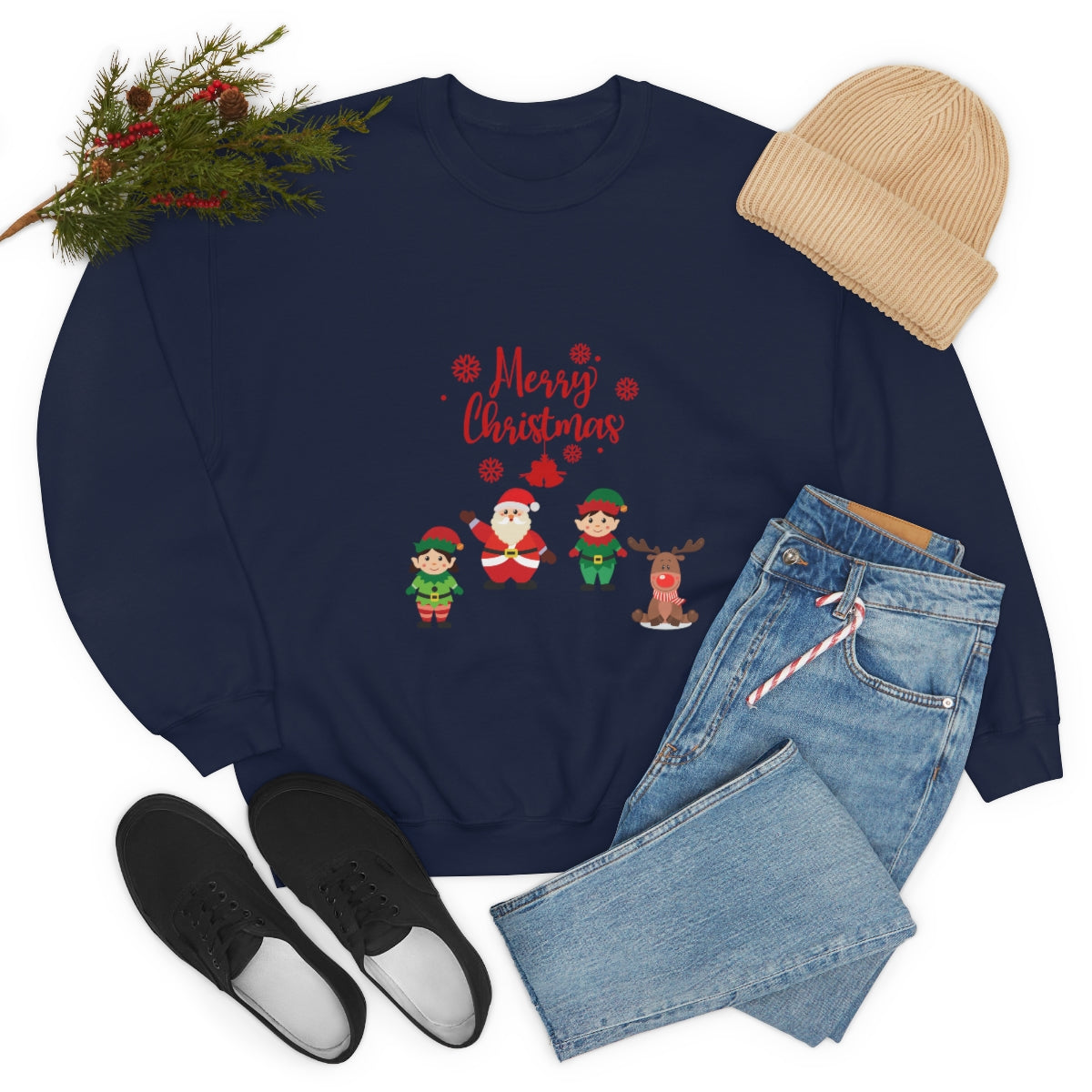 Merry Christmas From Santa & Helpers Unisex Heavy Blend™ Crewneck Sweatshirt