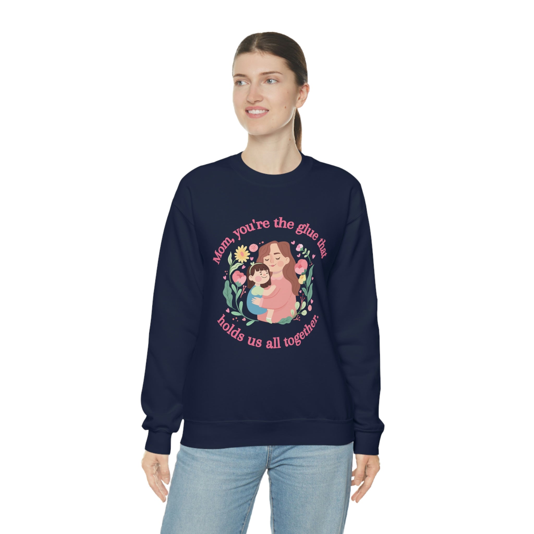 Mom You're The Glue Unisex Heavy Blend™ Crewneck Sweatshirt