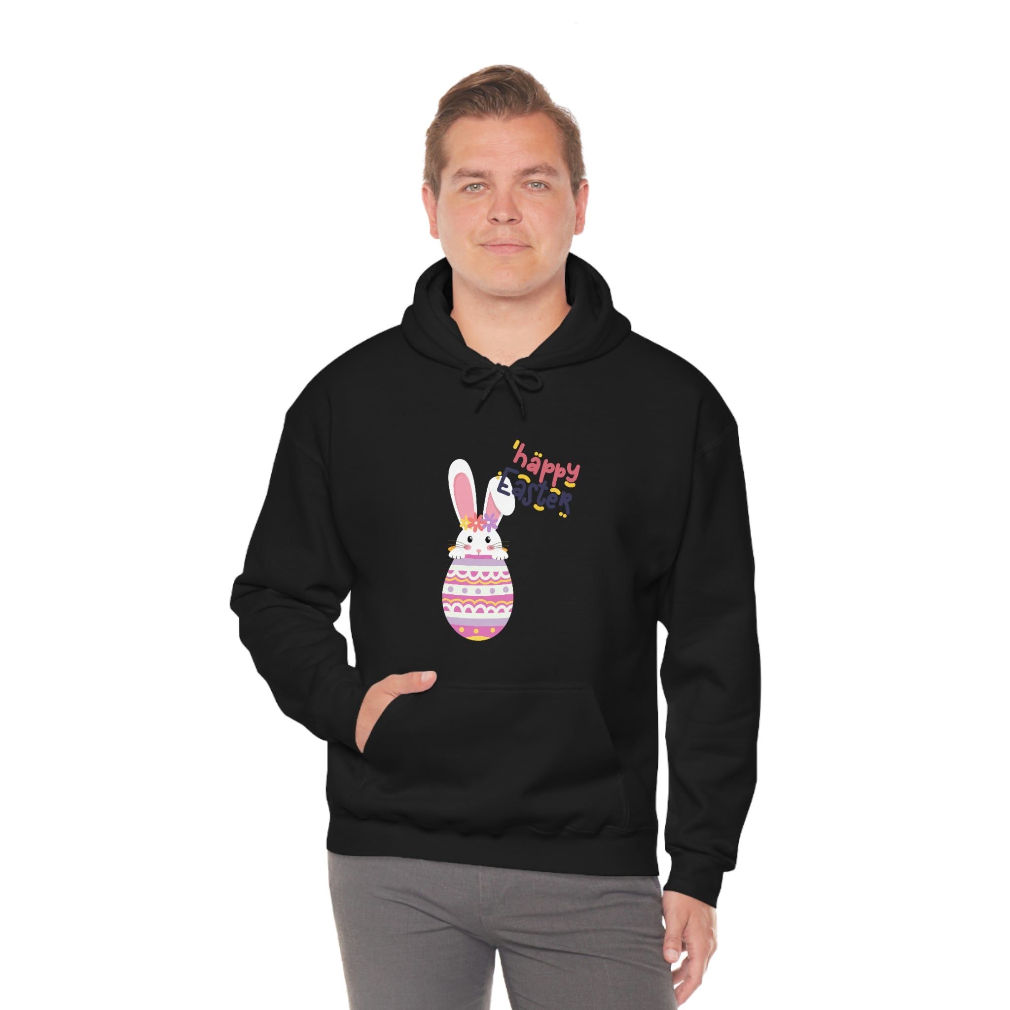 Happy Easter Day Bunny Unisex Heavy Blend™ Hooded Sweatshirt