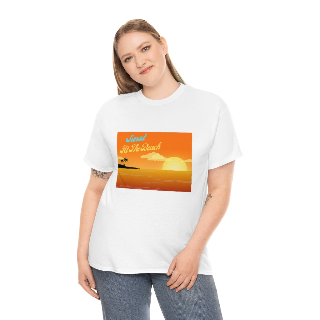 Sunset At The Beach Unisex Heavy Cotton Tee