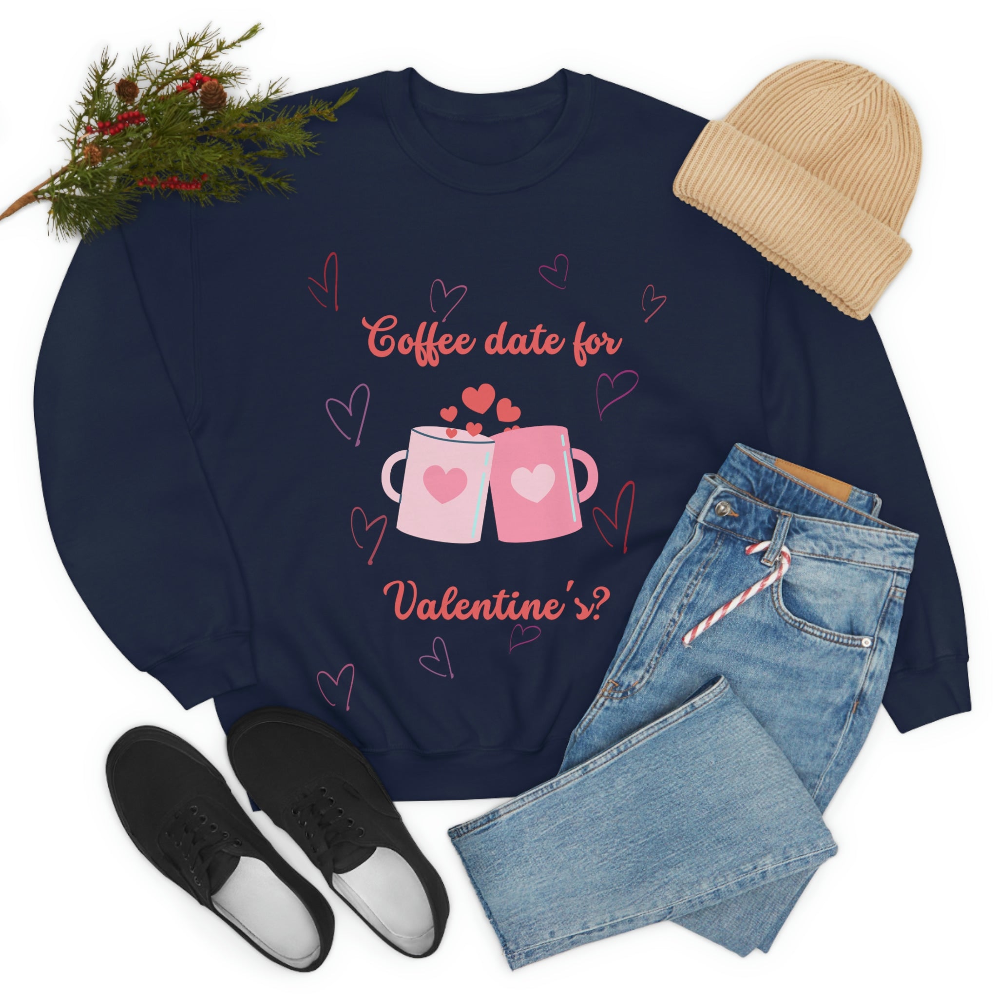 Coffee Date For Valentine's Unisex Heavy Blend™ Crewneck Sweatshirt