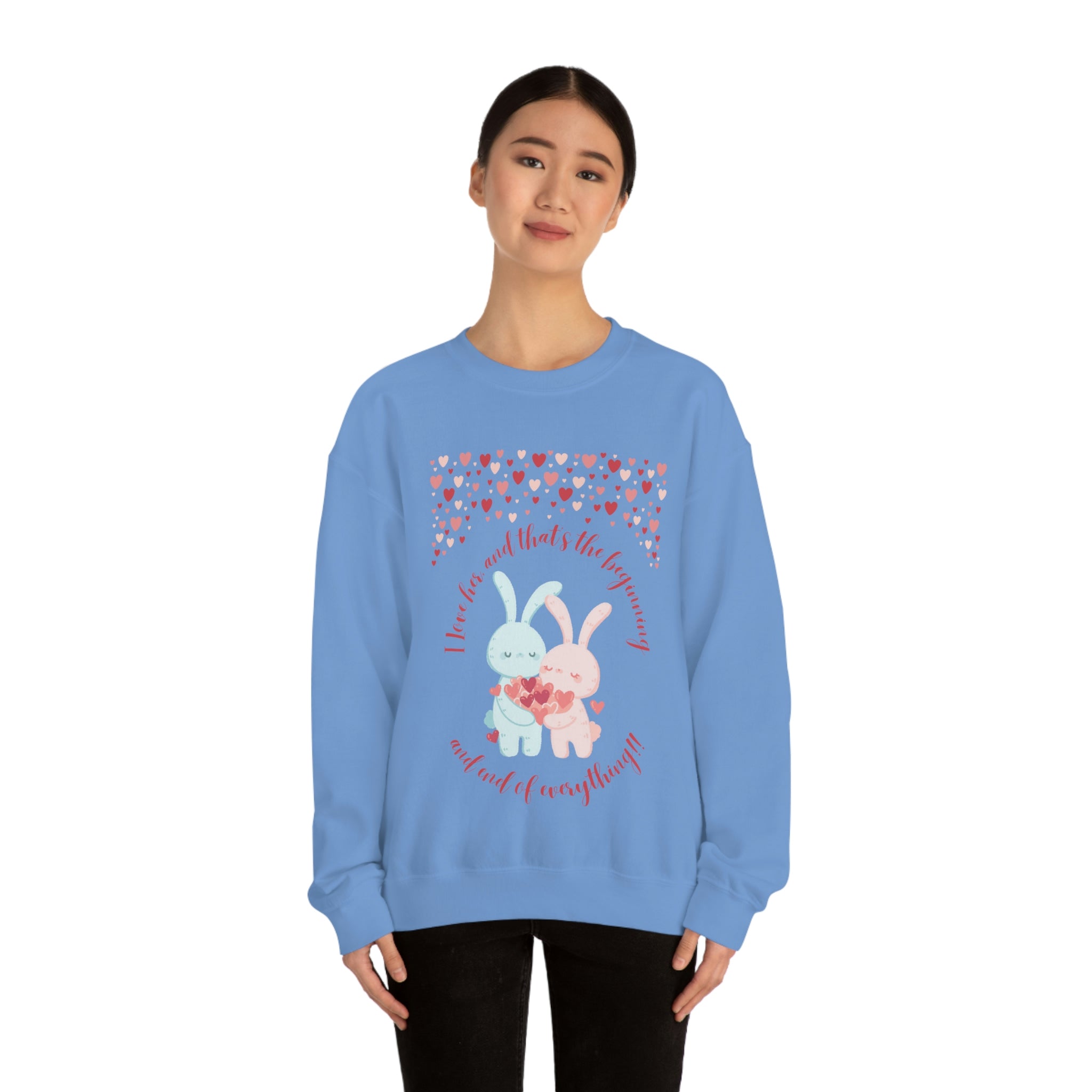 The I Love Her U & Me Unisex Heavy Blend™ Crewneck Sweatshirt