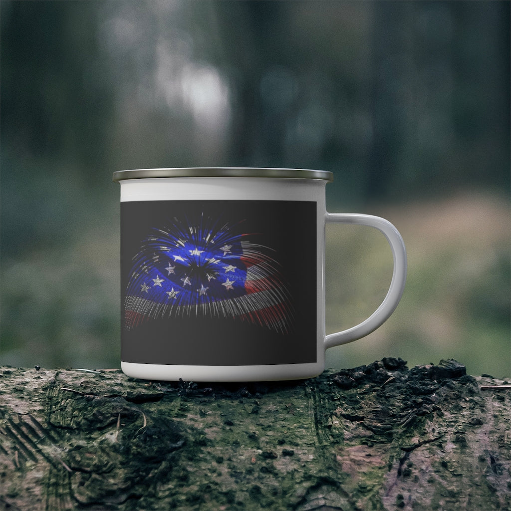 Old Glory Enamel Camping Mug