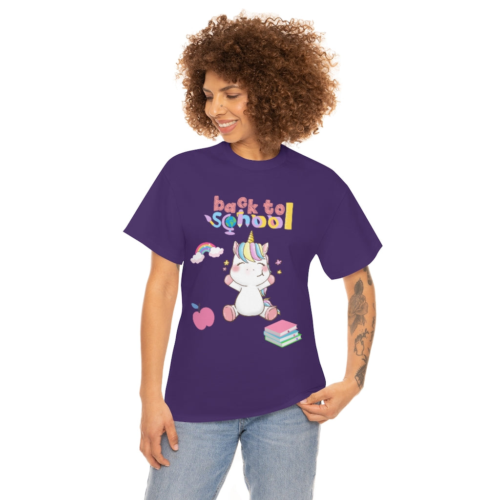 Back to School Unicorn Unisex Heavy Cotton Tee