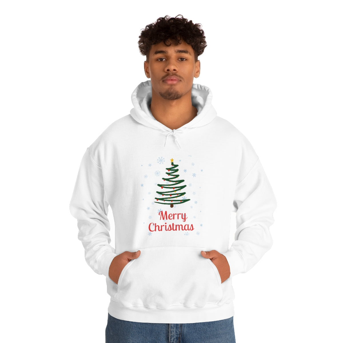 Merry Christmas Tree Unisex Heavy Blend™ Hooded Sweatshirt