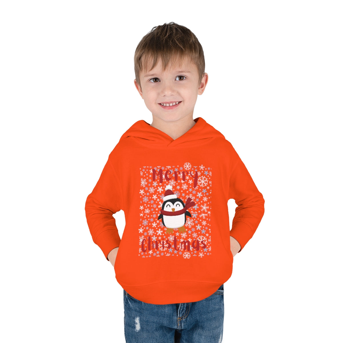 Cute Penguin Christmas Toddler Pullover Fleece Hoodie
