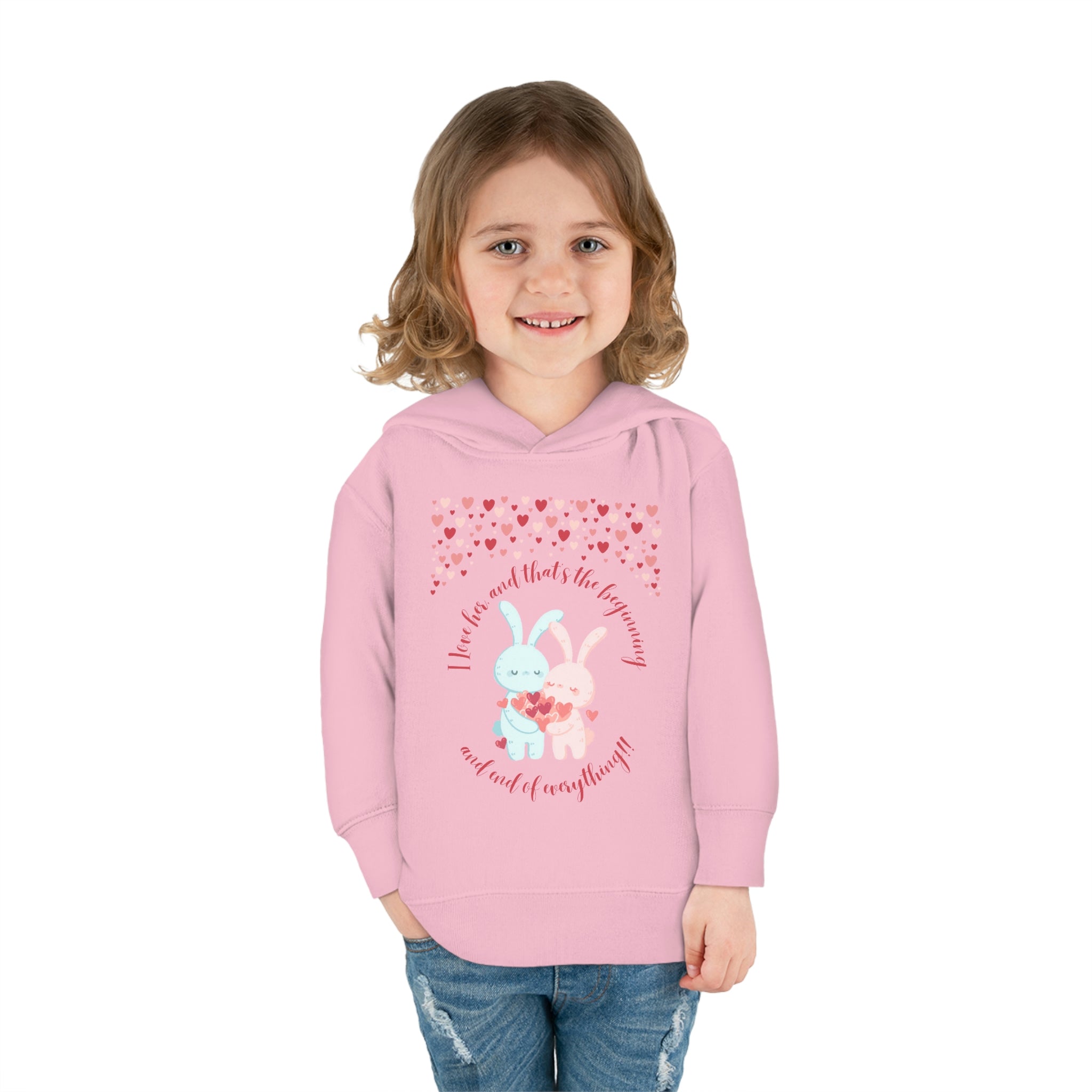 The I Love Her U & Me Toddler Pullover Fleece Hoodie