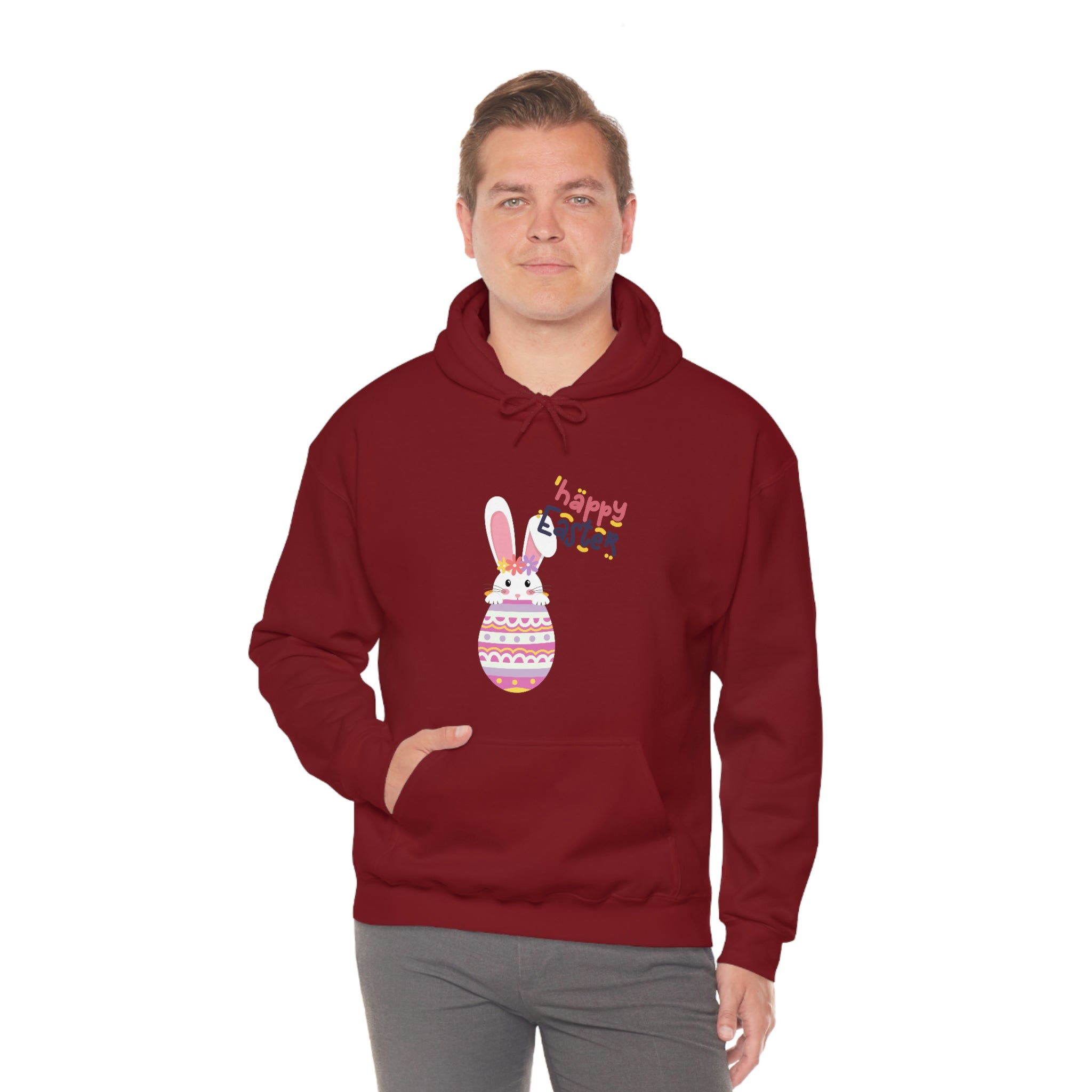 Happy Easter Day Bunny Unisex Heavy Blend™ Hooded Sweatshirt