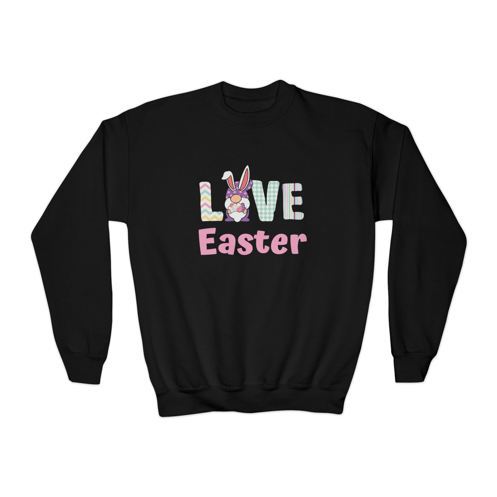 Gnome Love Easter Youth Crewneck Sweatshirt