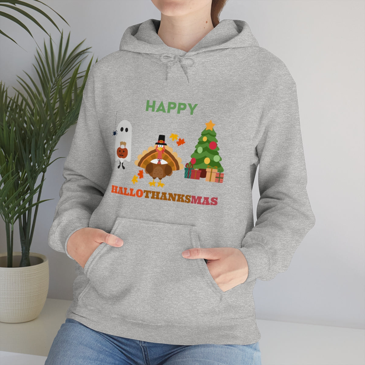 Happy Hallothanksmas Unisex Heavy Blend™ Hooded Sweatshirt