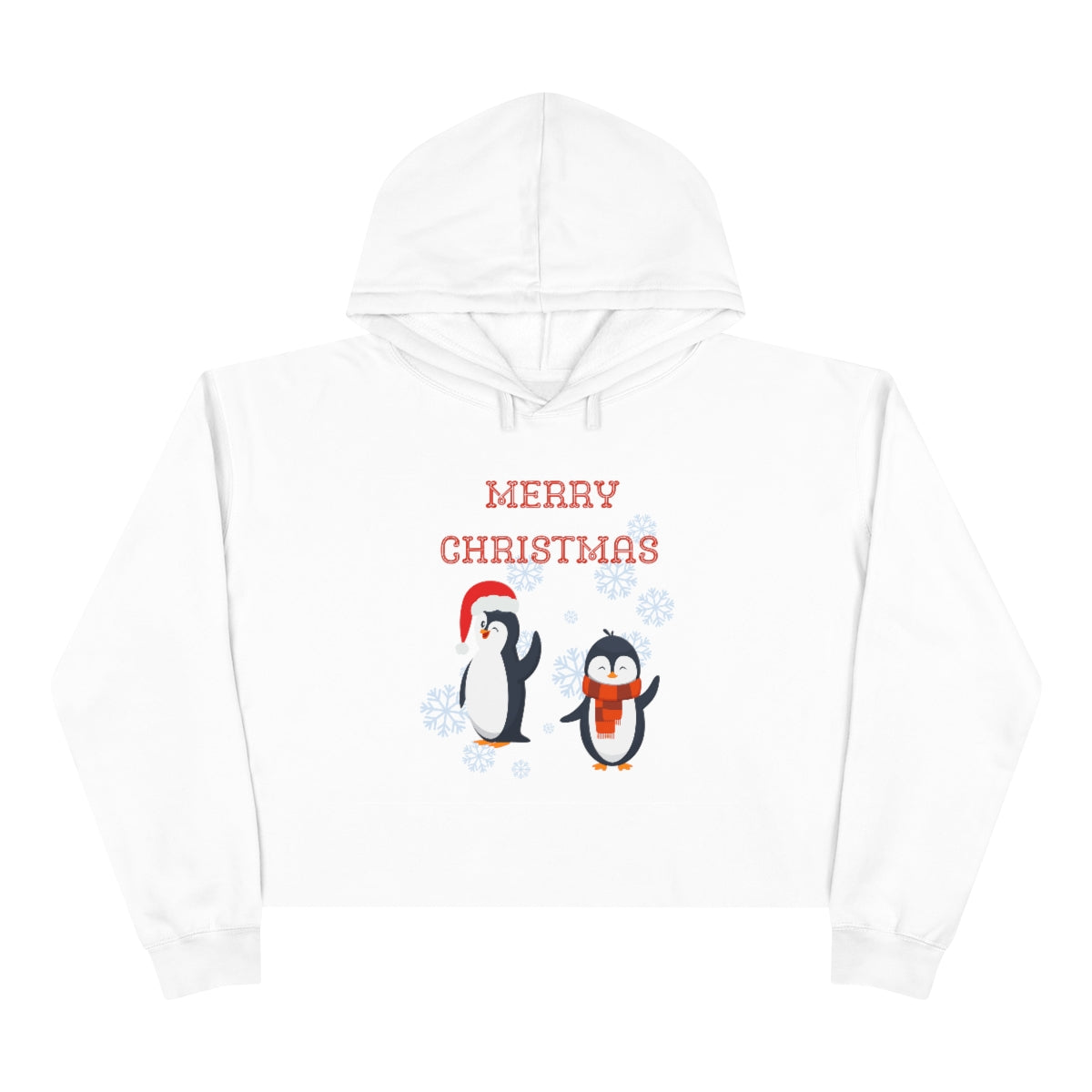 Penguins Merry Christmas Crop Hoodie