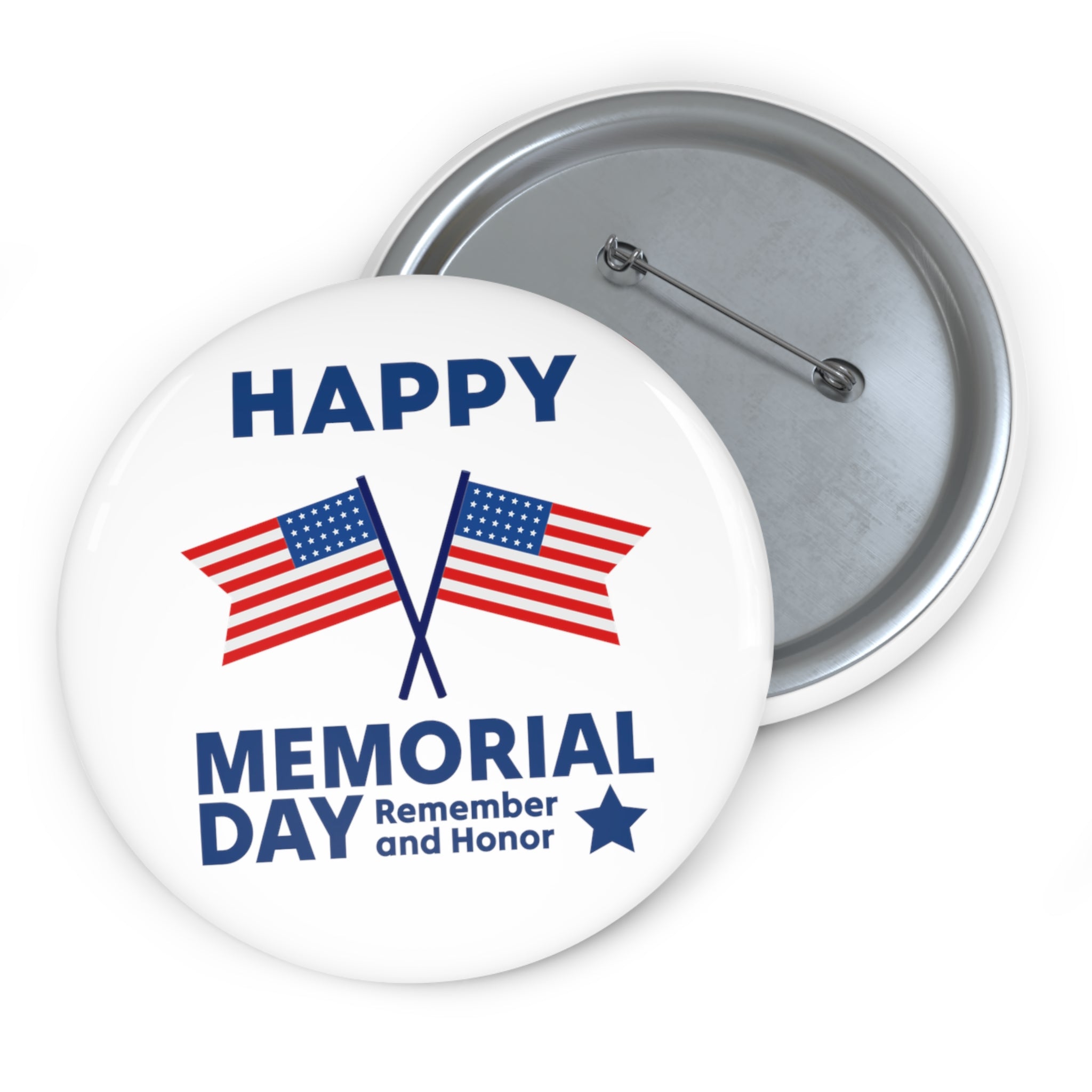 Happy Memorial Day Pin Buttons