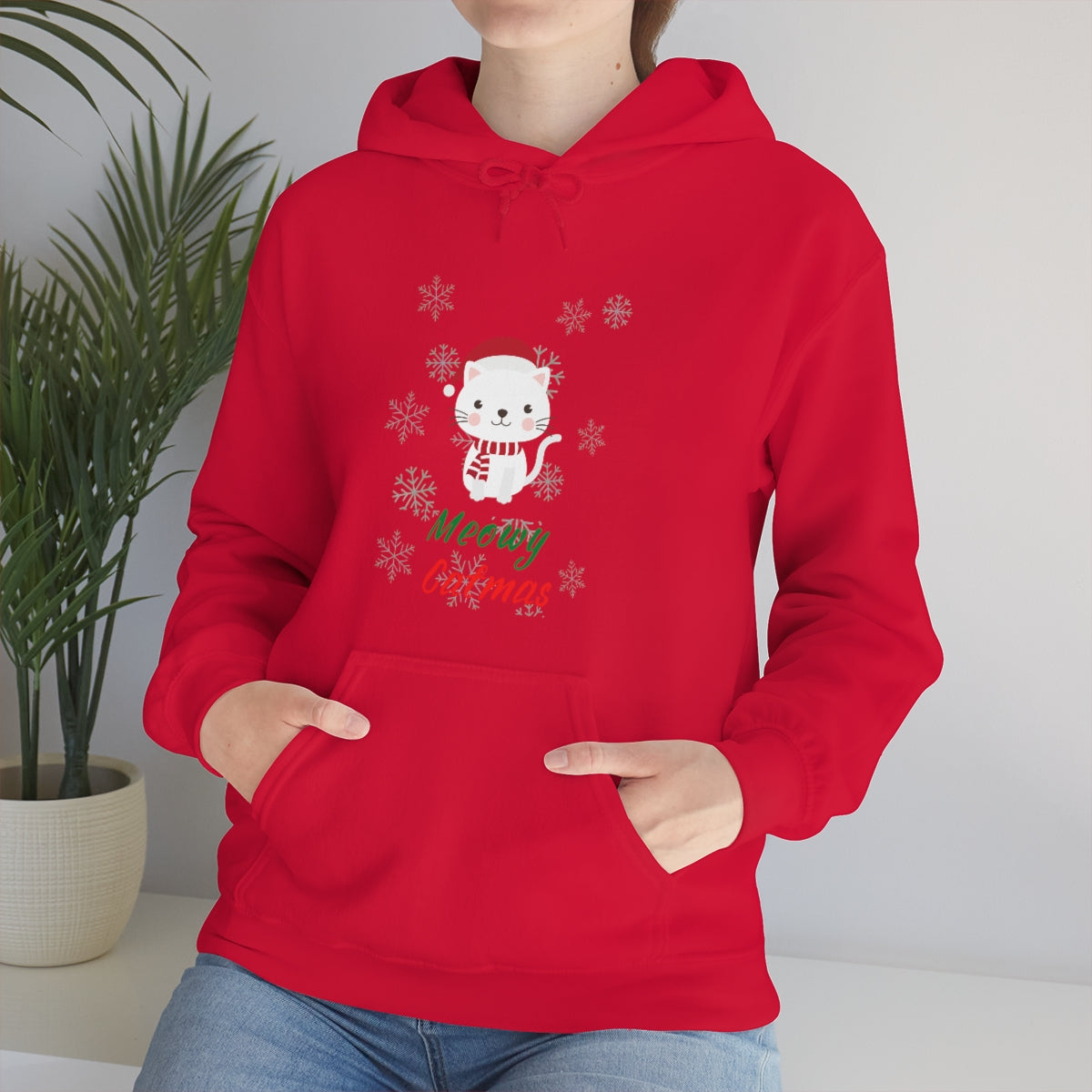 Meowy Catmas Unisex Heavy Blend™ Hooded Sweatshirt