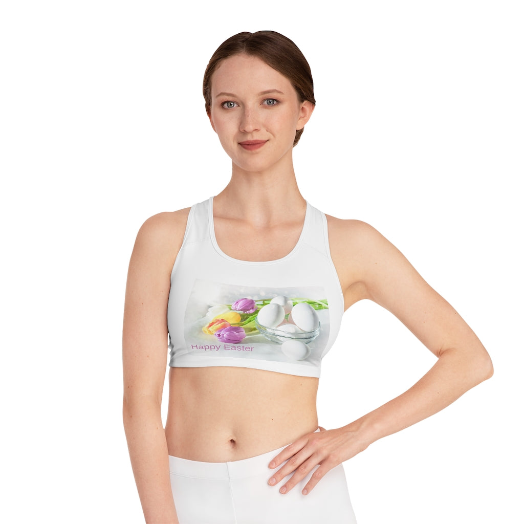 Happy Easter Sports Bra (AOP)